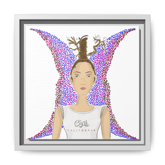 No.9 Girl with the Oak Tree Branches Framed Canvas Art Print