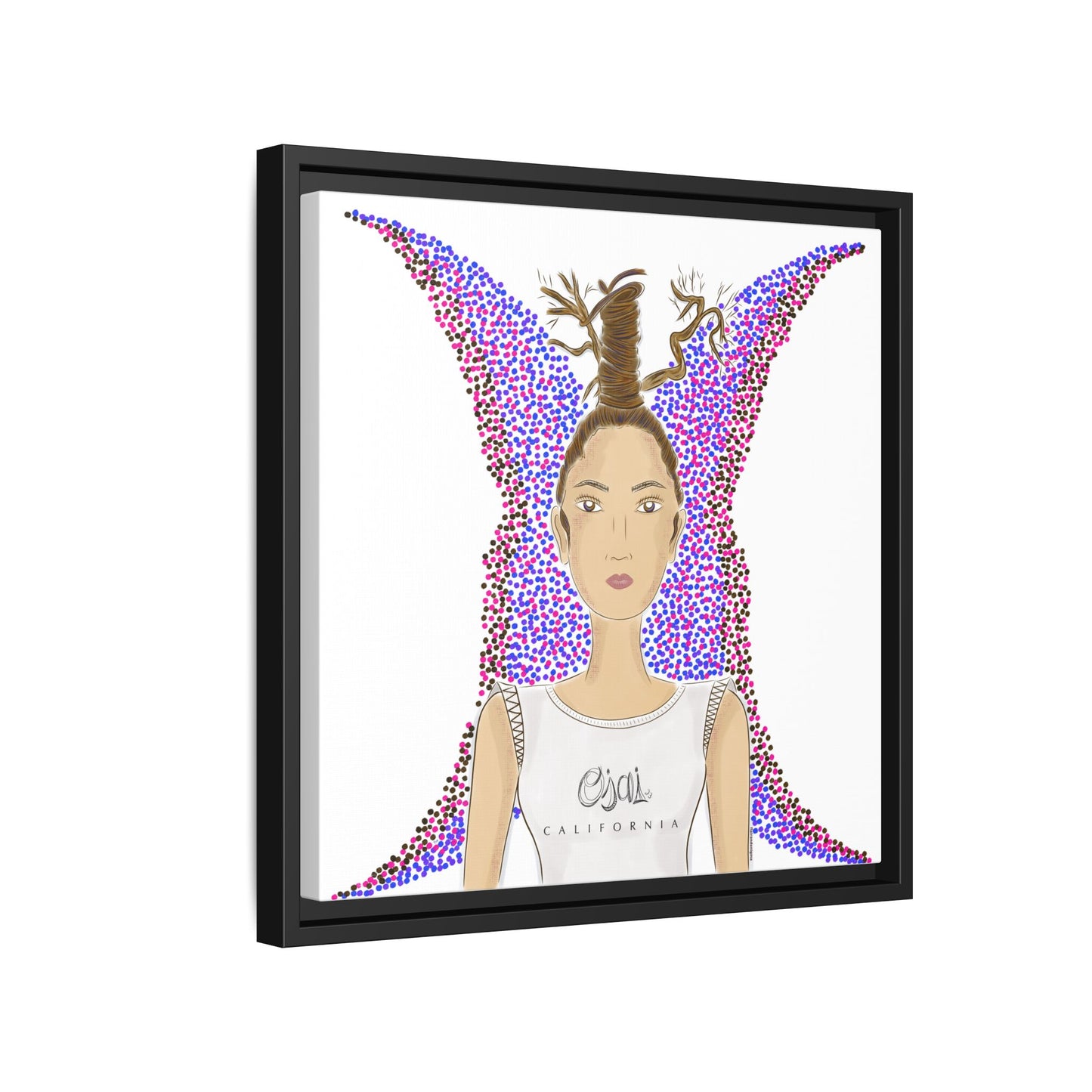 No.9 Girl with the Oak Tree Branches Framed Canvas Art Print