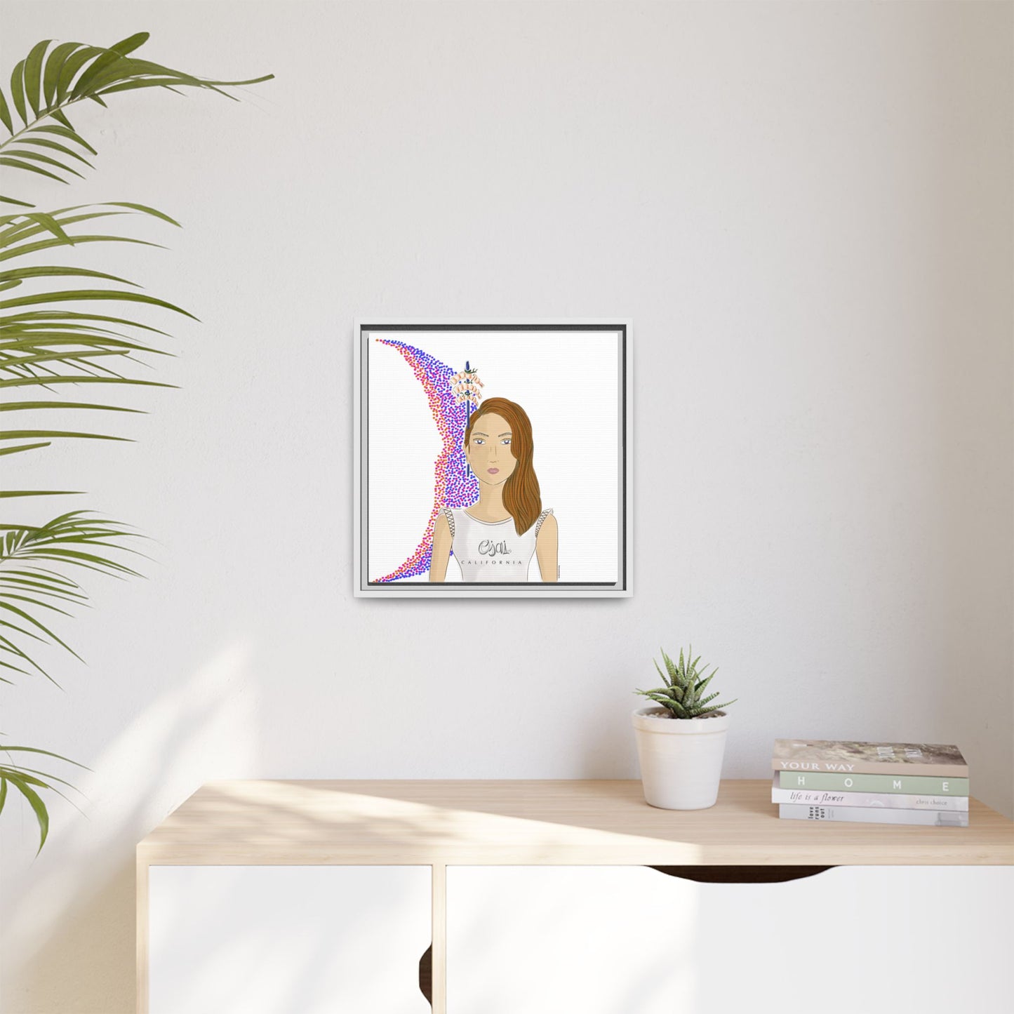 No.10 Girl with the Shrimps Framed Canvas Art Print