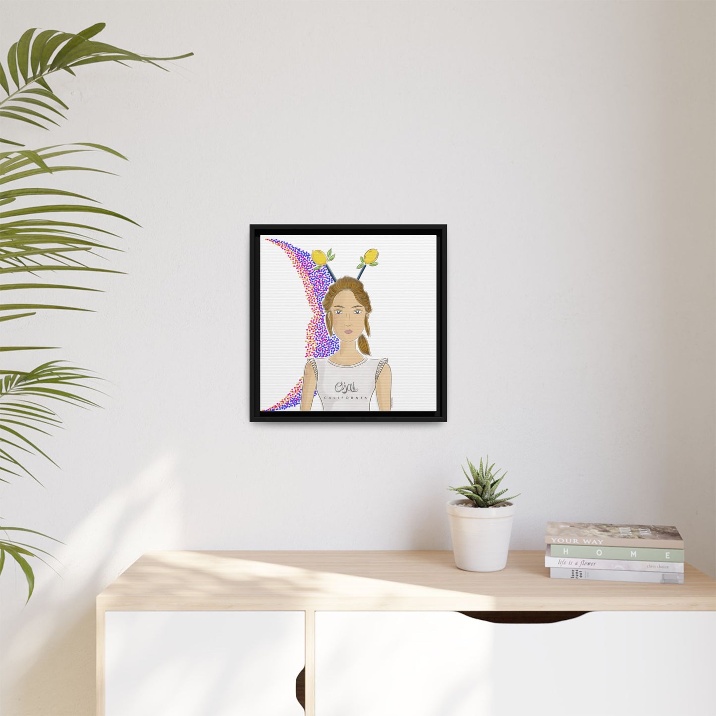 No.7 Girl with the Lemons Framed Canvas Art Print