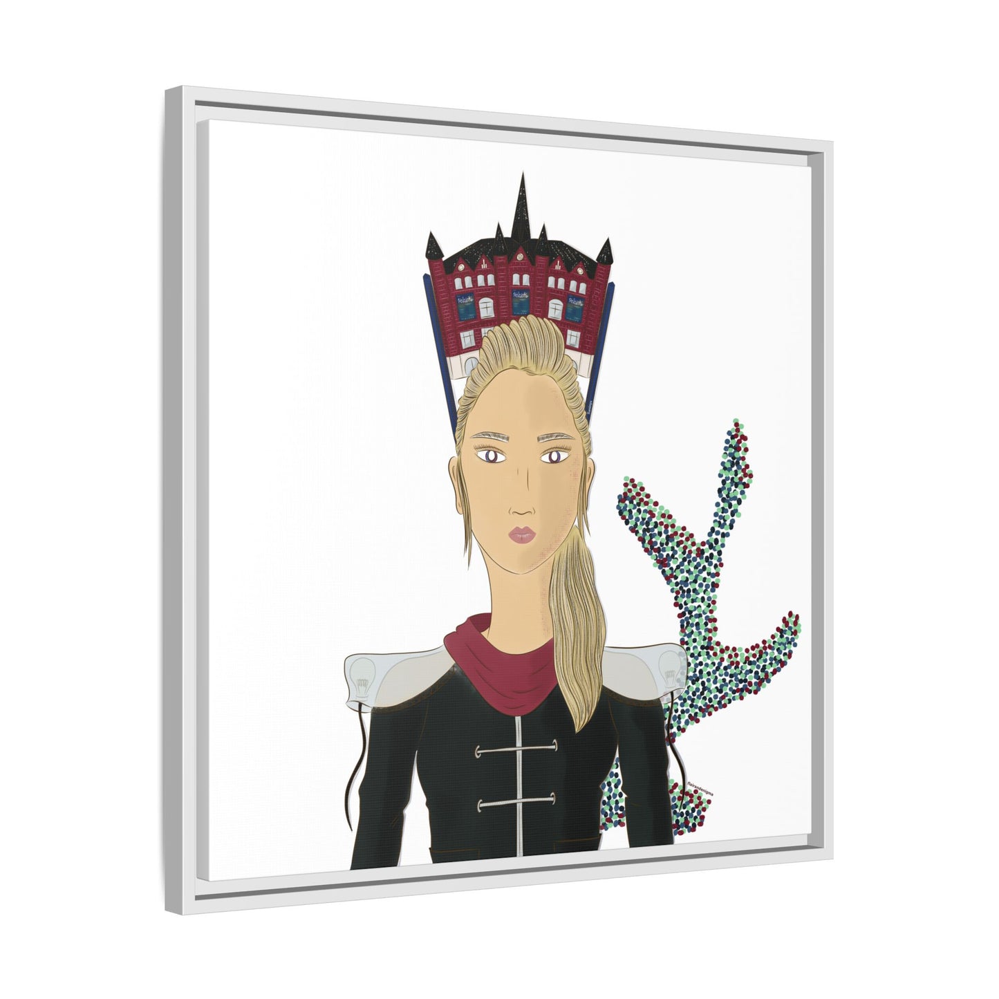 No.32 Girl with the Design Museum Framed Canvas Art Print
