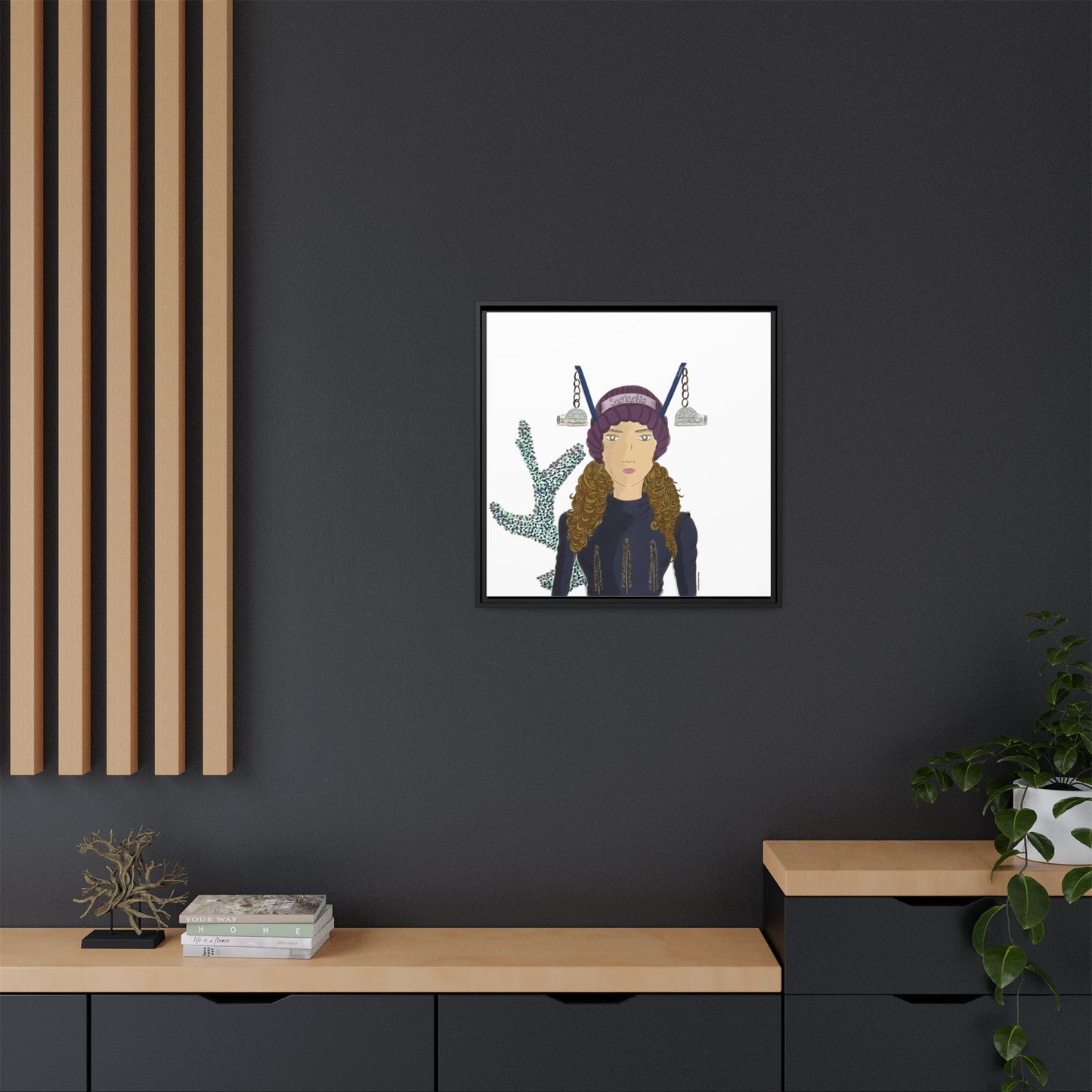 No.19 Girl with the Glass Igloos Framed Canvas Art Print