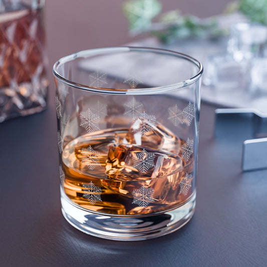 White Snowflakes Drinking Glass