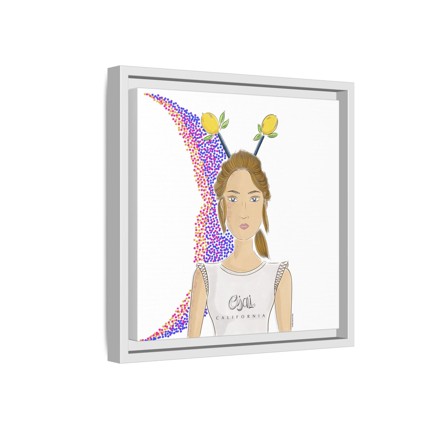 No.7 Girl with the Lemons Framed Canvas Art Print