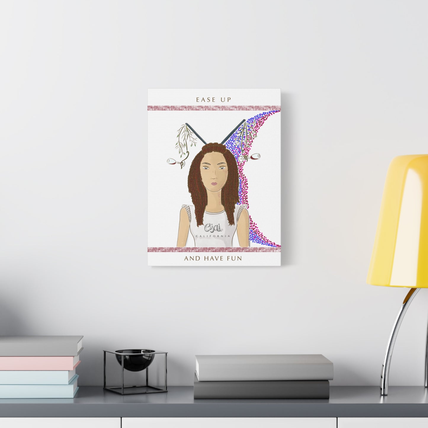 No.5 Girl with the Red Wine Glasses Canvas Art Print