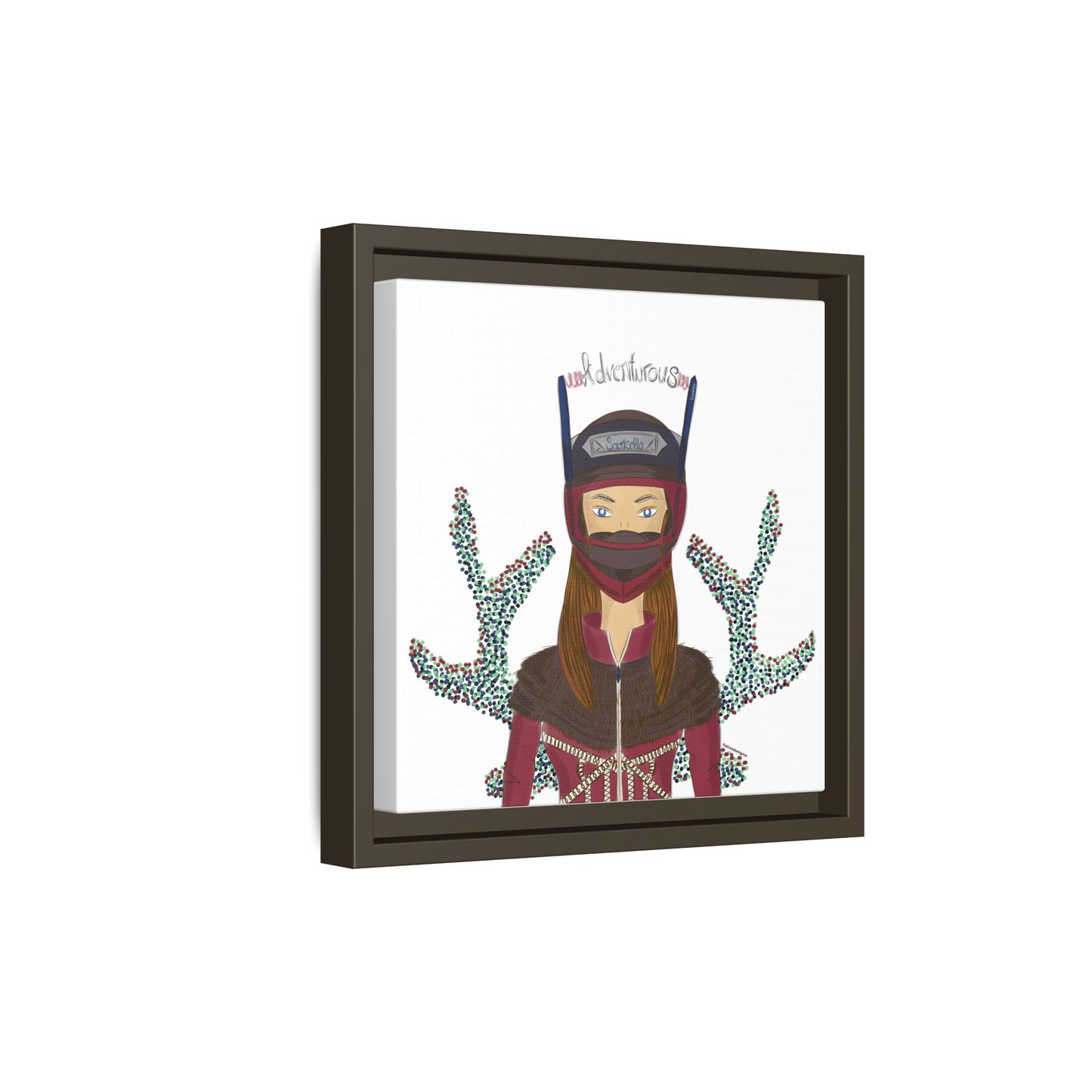 No.21 Girl with the Adventurous Helmet Framed Canvas Art Print
