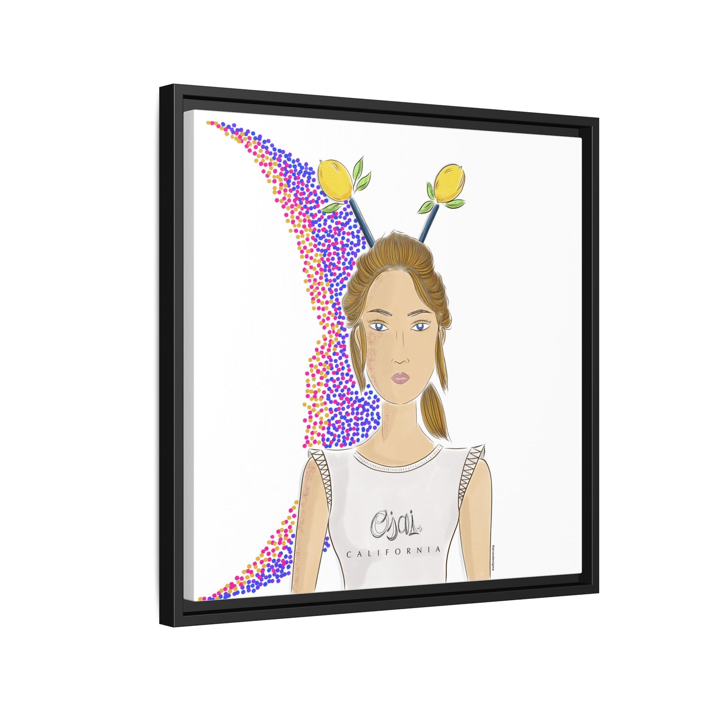 No.7 Girl with the Lemons Framed Canvas Art Print
