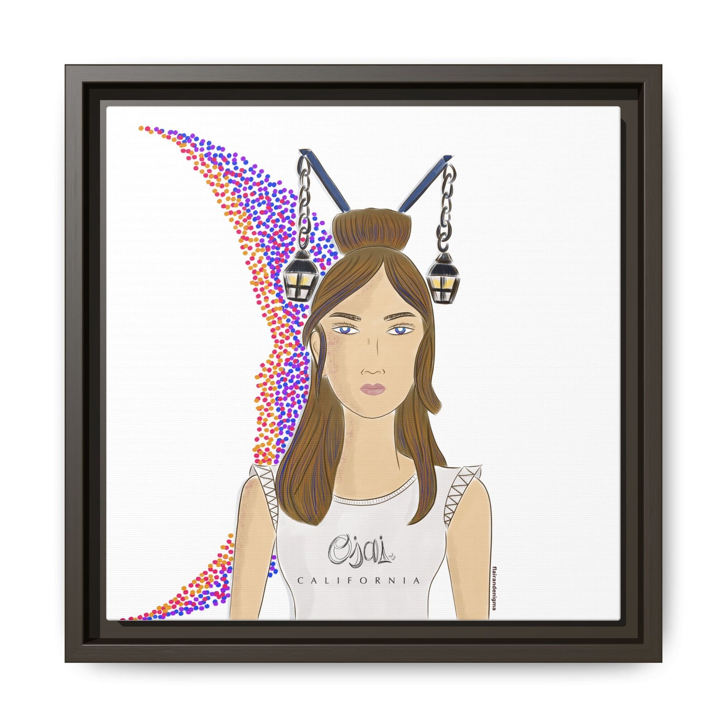 No.1 Girl with the Lanterns Framed Canvas Art Print