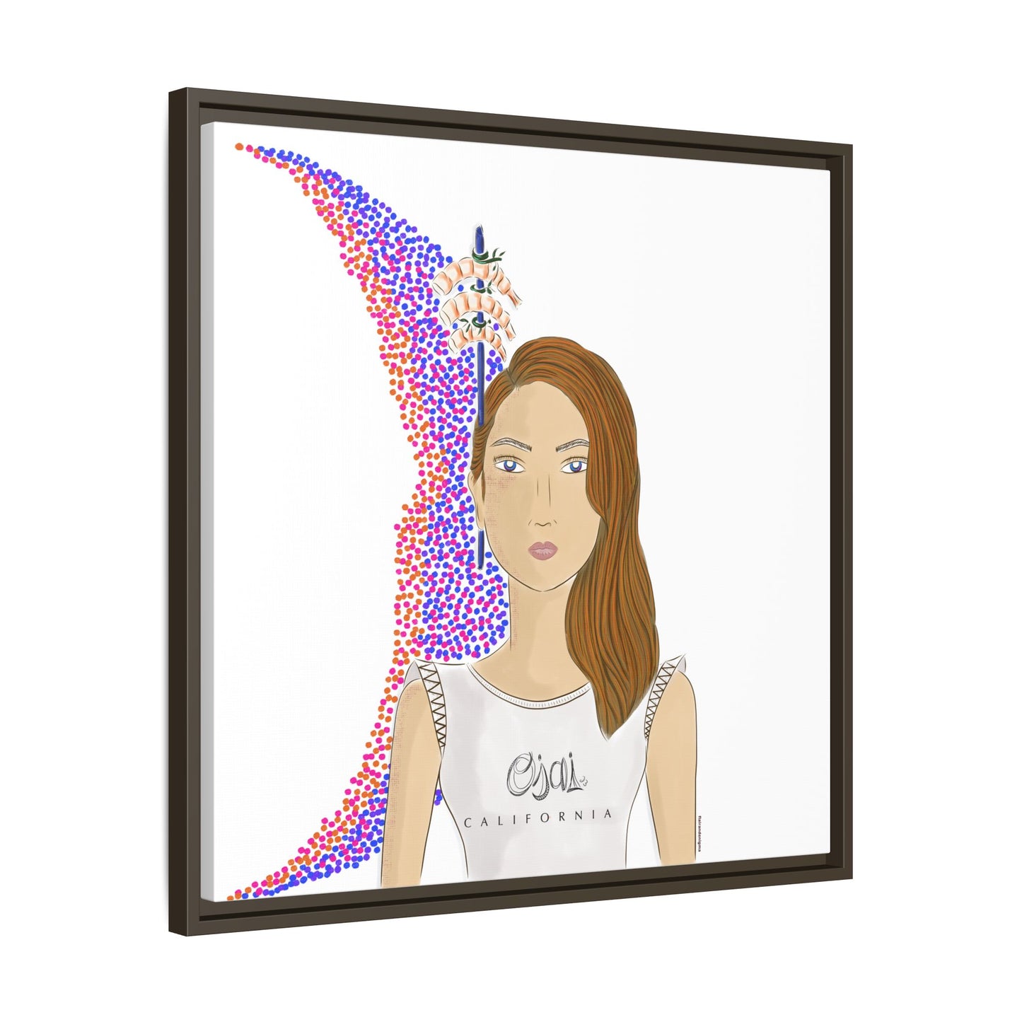 No.10 Girl with the Shrimps Framed Canvas Art Print