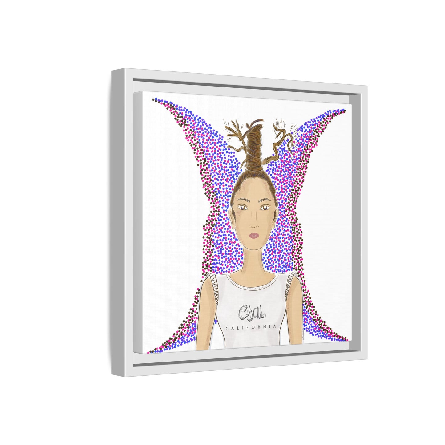 No.9 Girl with the Oak Tree Branches Framed Canvas Art Print