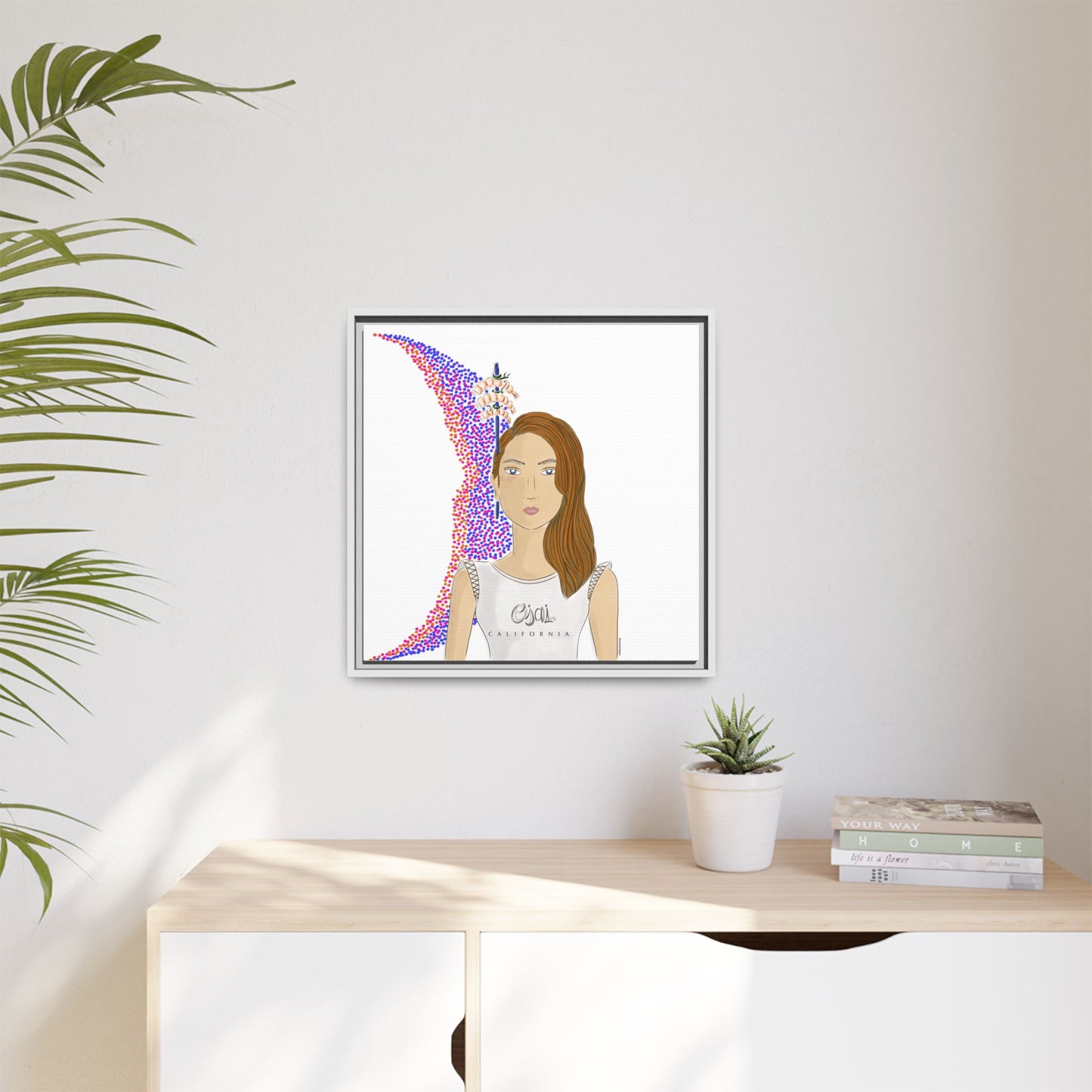 No.10 Girl with the Shrimps Framed Canvas Art Print