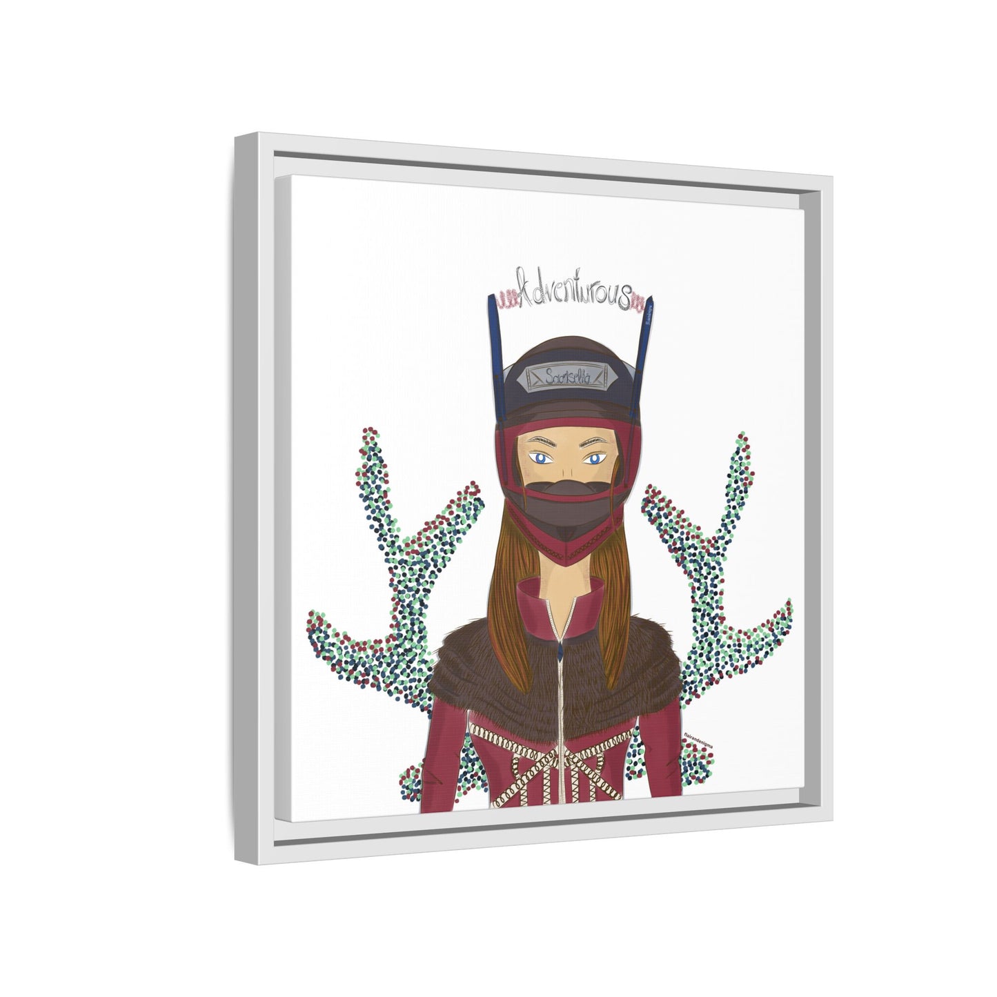No.21 Girl with the Adventurous Helmet Framed Canvas Art Print