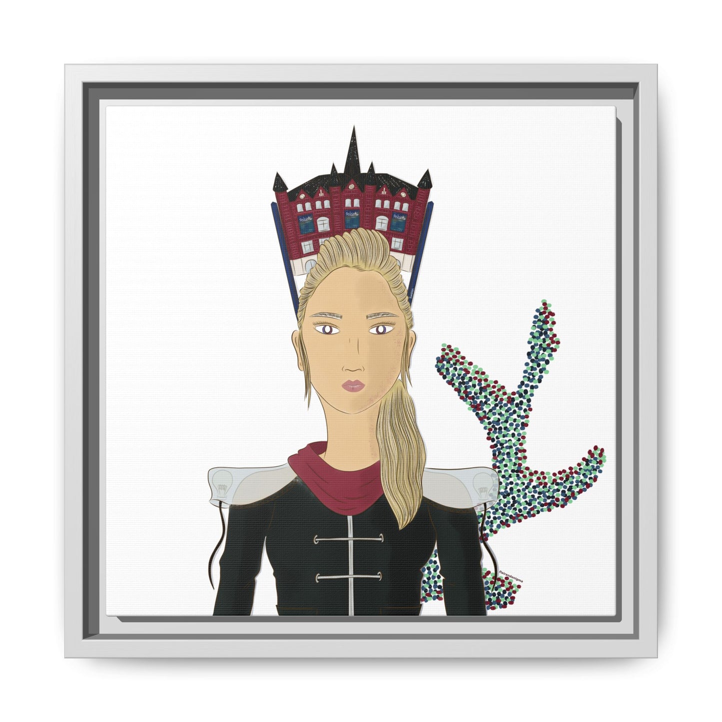 No.32 Girl with the Design Museum Framed Canvas Art Print