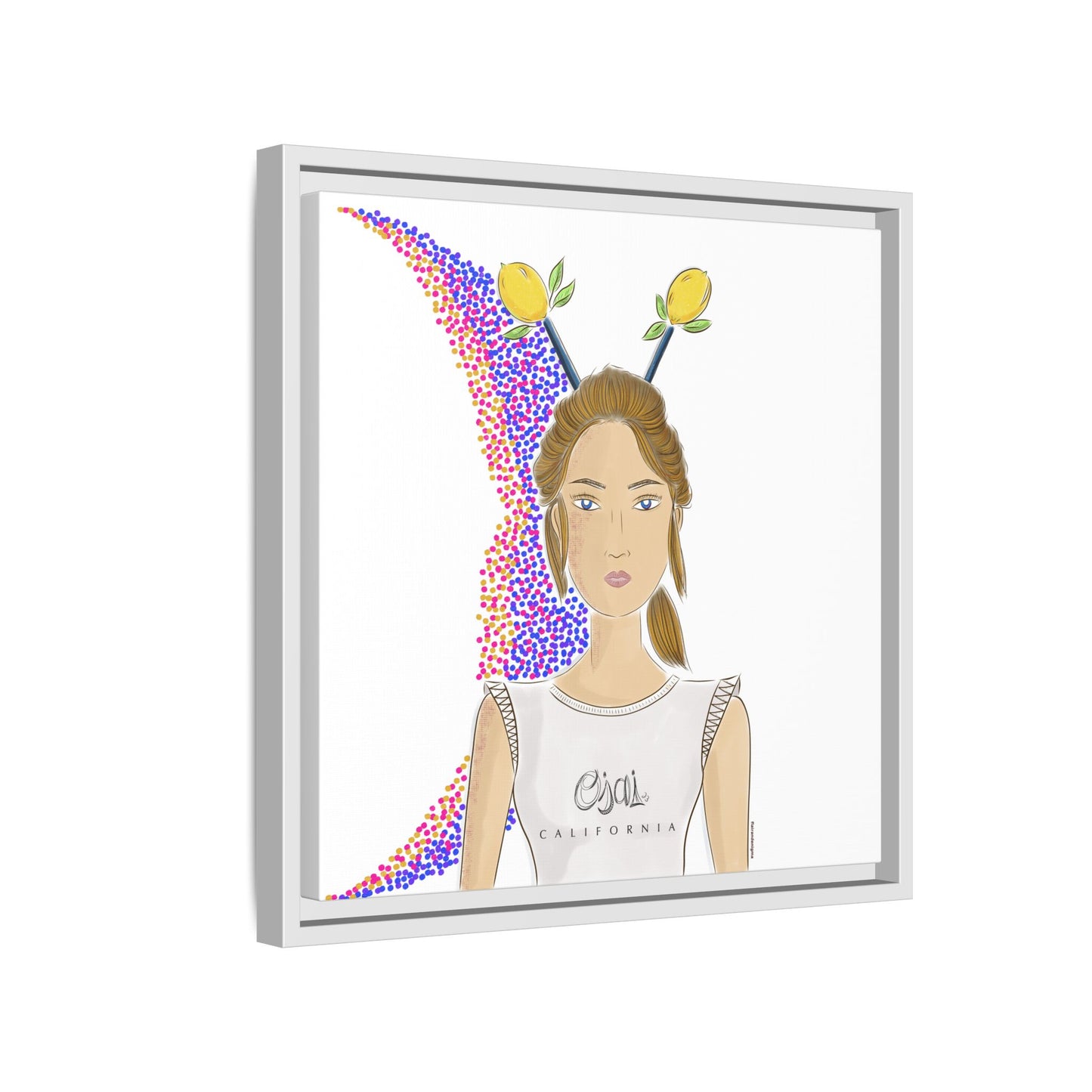 No.7 Girl with the Lemons Framed Canvas Art Print