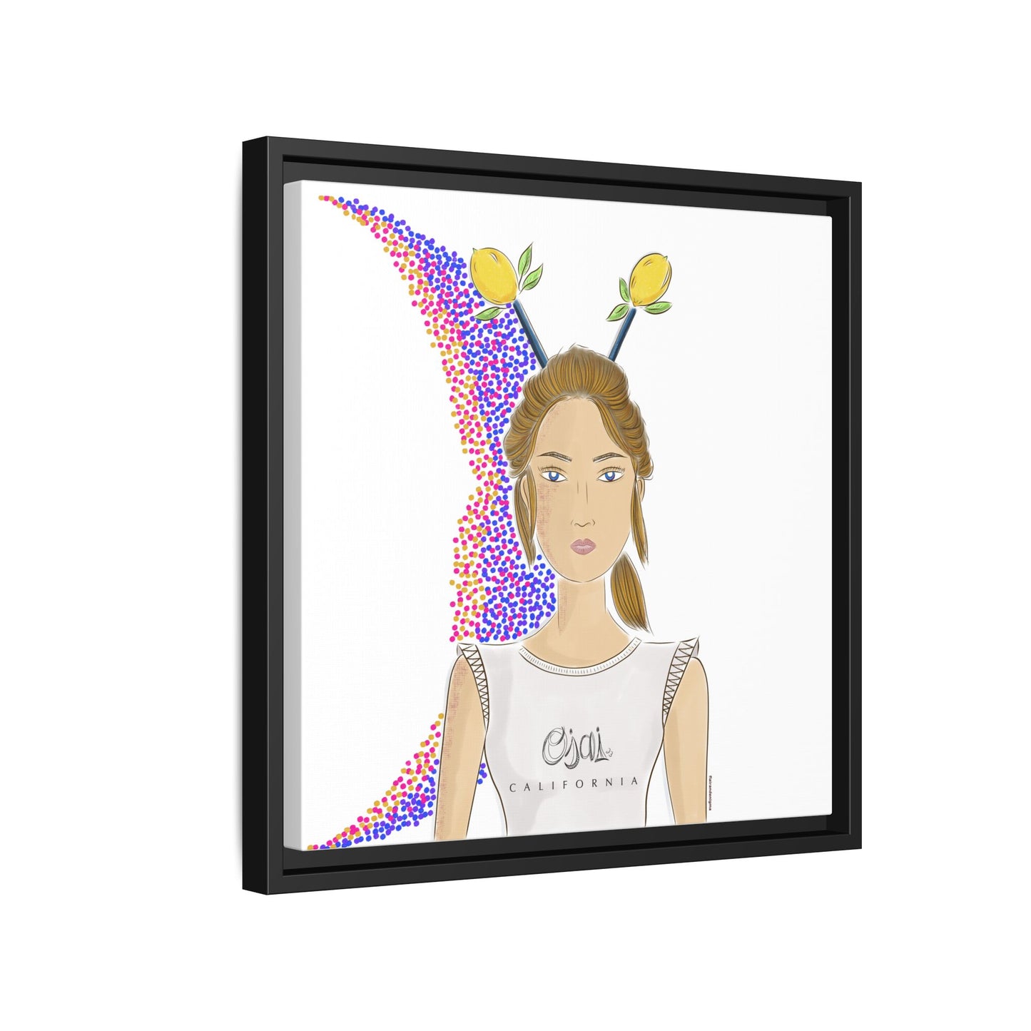 No.7 Girl with the Lemons Framed Canvas Art Print