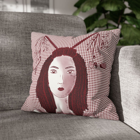 Red Wine Glasses Suede Square Pillow Cover