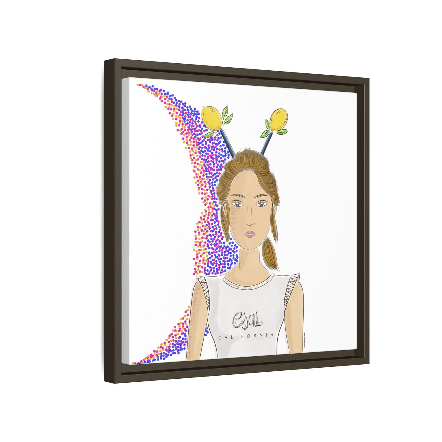 No.7 Girl with the Lemons Framed Canvas Art Print