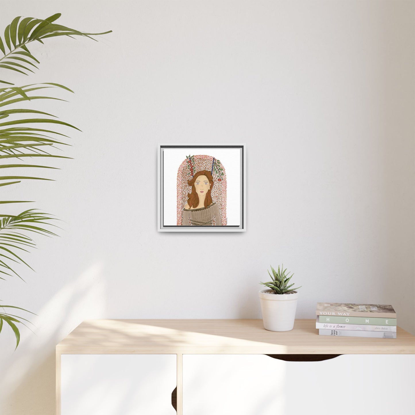 No.44 Girl with the Autumn Apples Framed Canvas Art Print