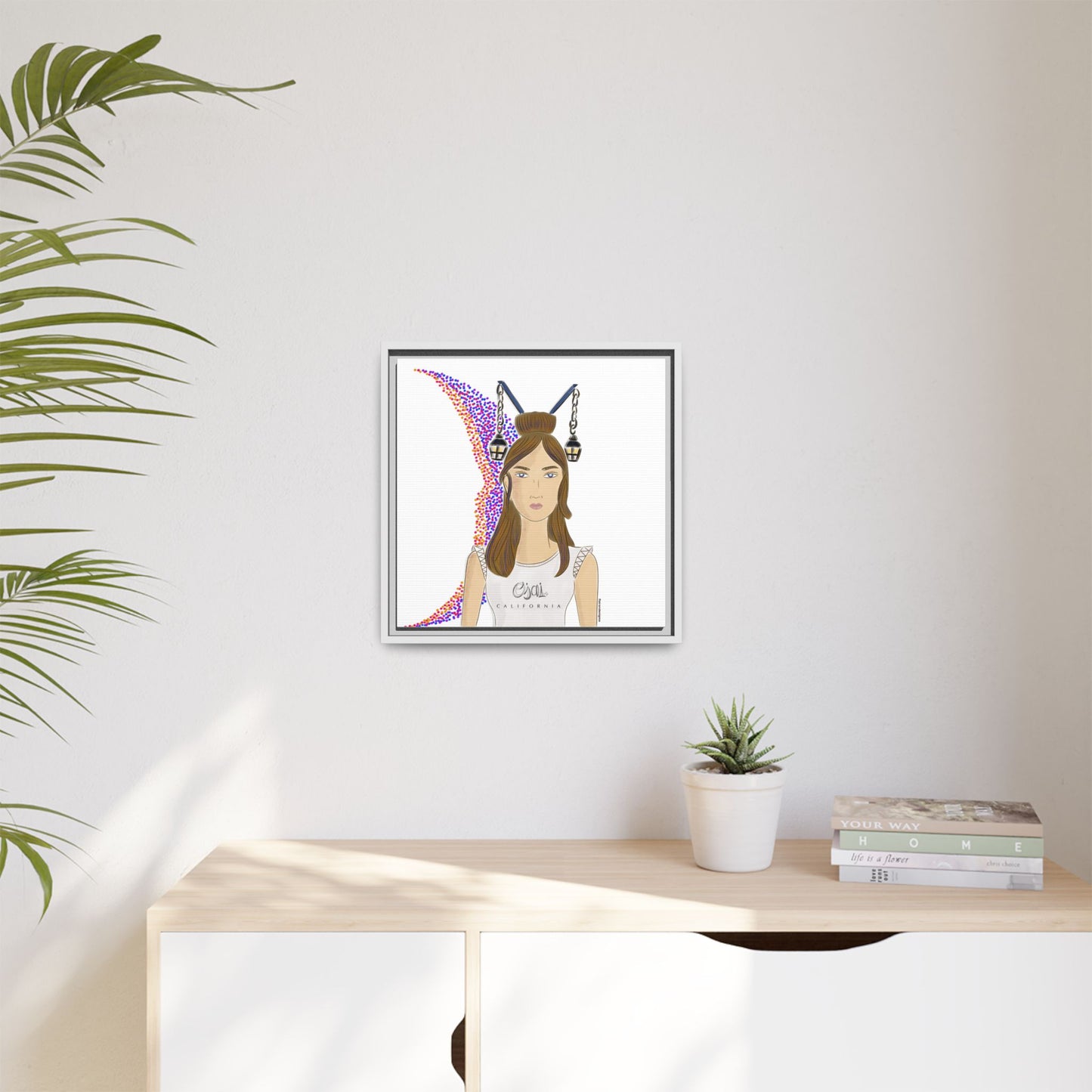 No.1 Girl with the Lanterns Framed Canvas Art Print