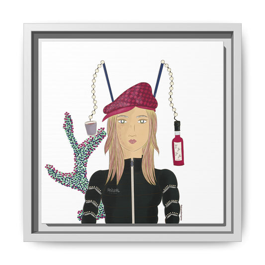 No.34 Girl with the Strawberry Mulled Wine Framed Canvas Art Print