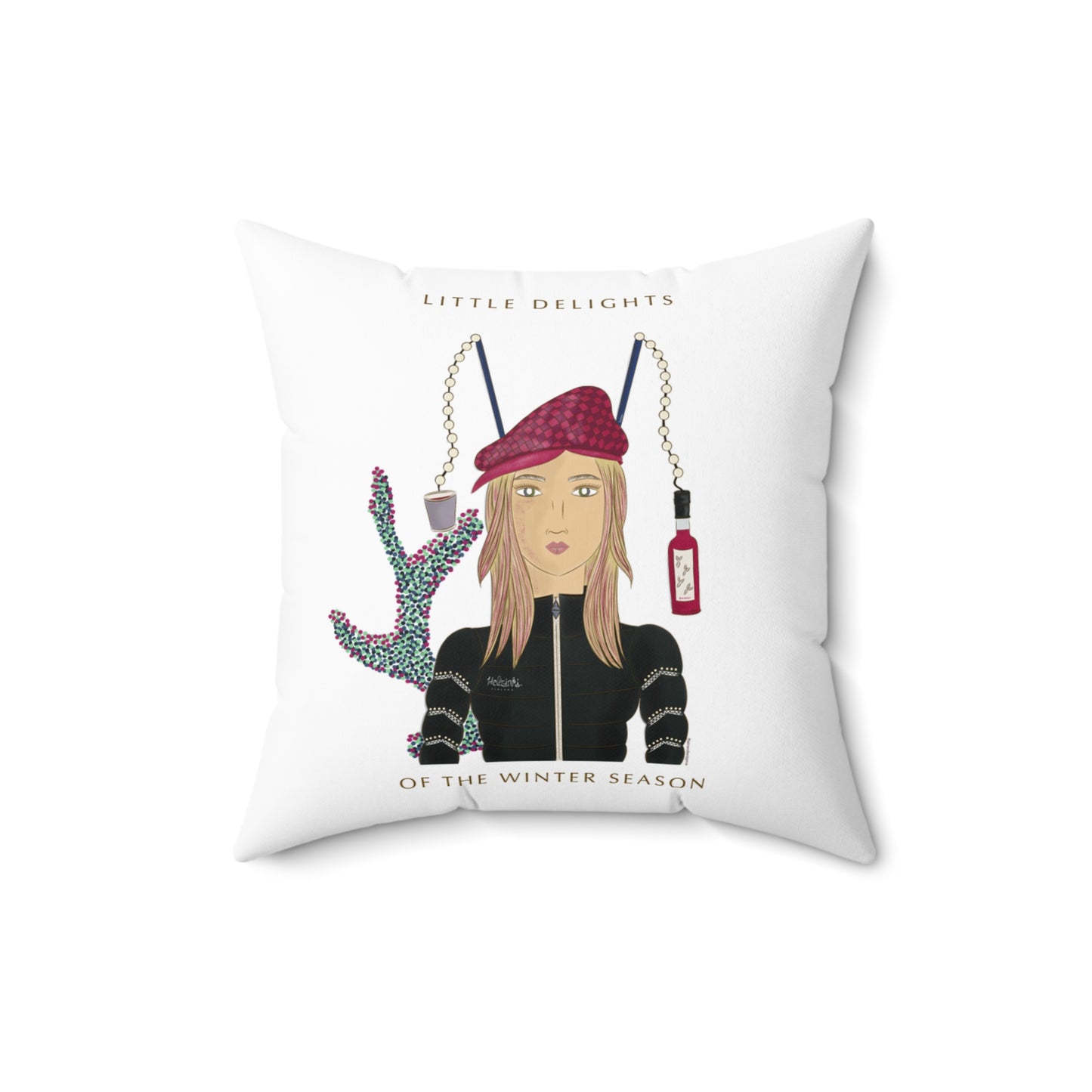 Strawberry Mulled Wine Throw Pillow