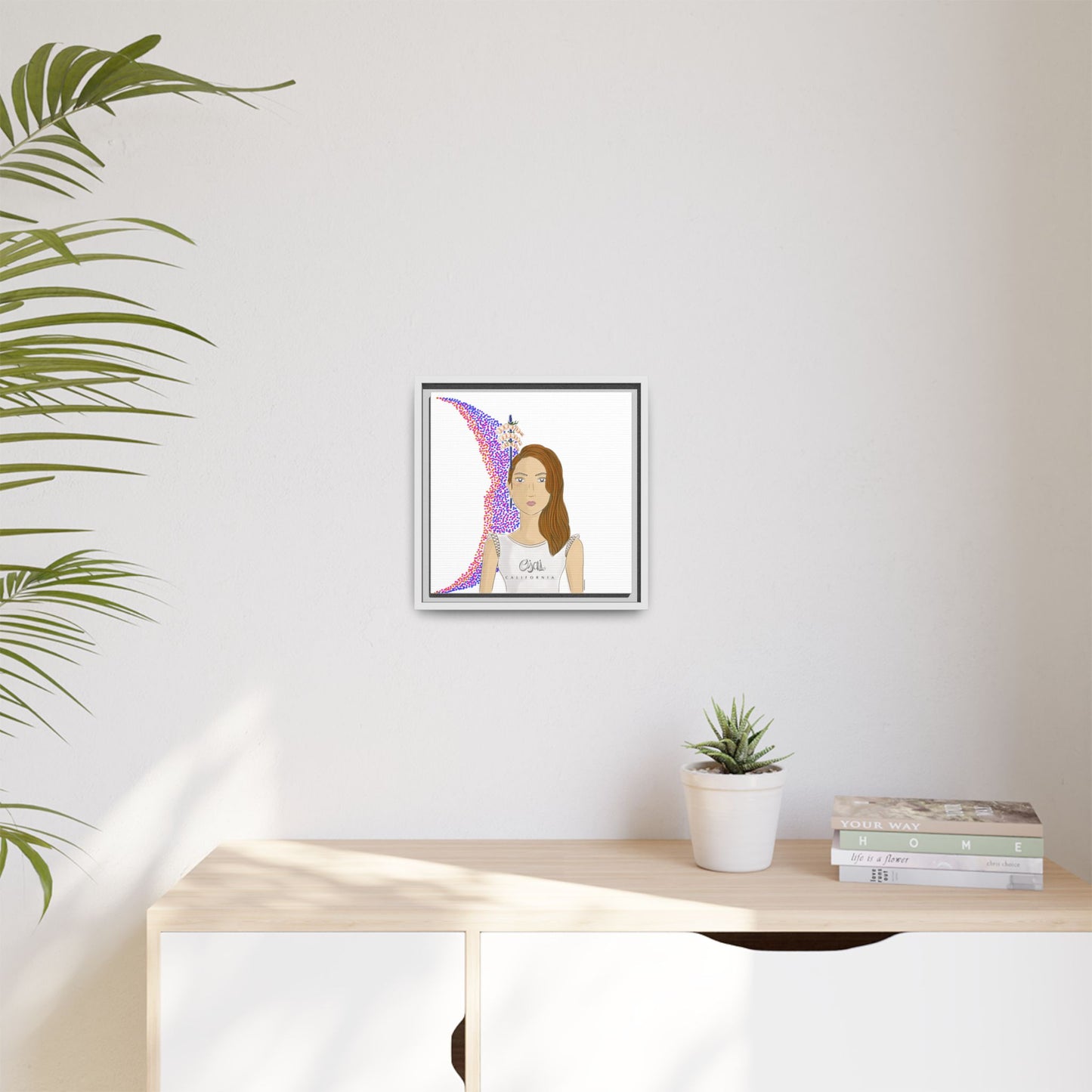 No.10 Girl with the Shrimps Framed Canvas Art Print