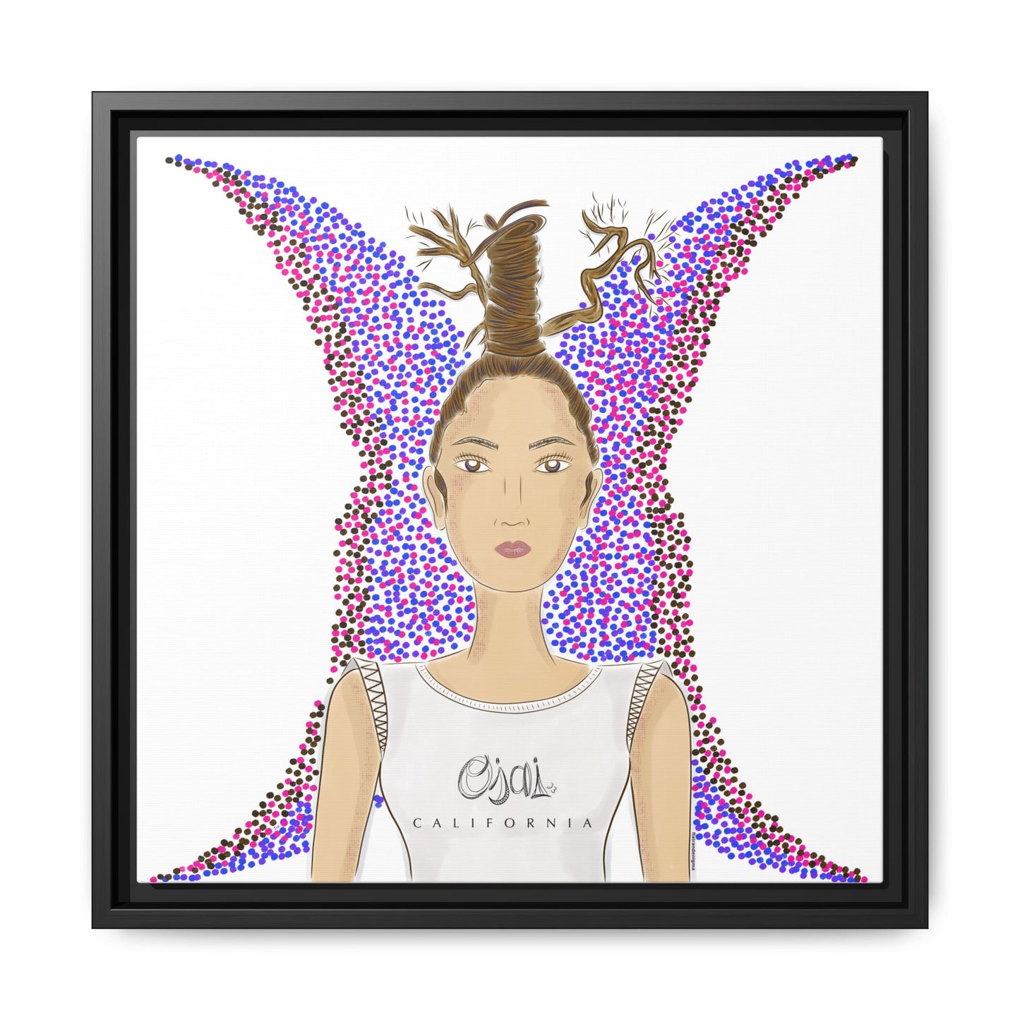 No.9 Girl with the Oak Tree Branches Framed Canvas Art Print