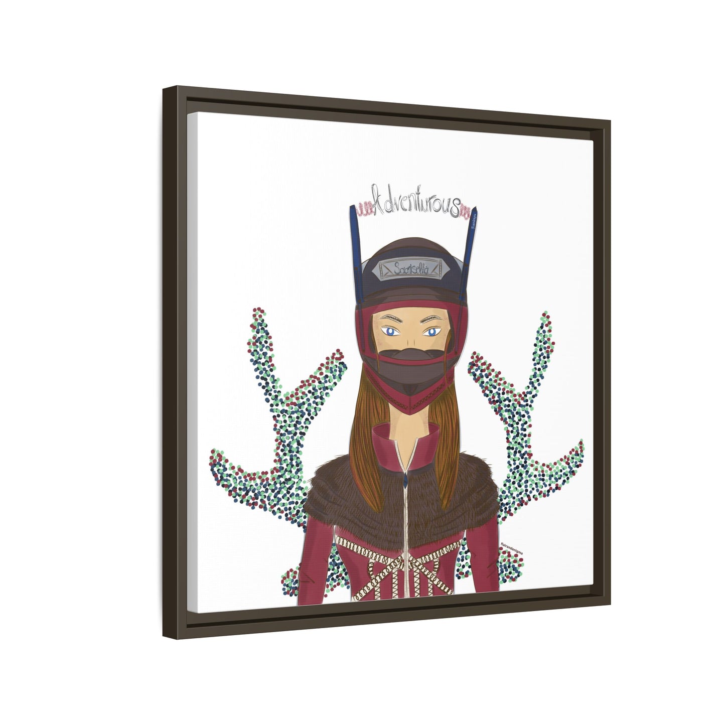 No.21 Girl with the Adventurous Helmet Framed Canvas Art Print