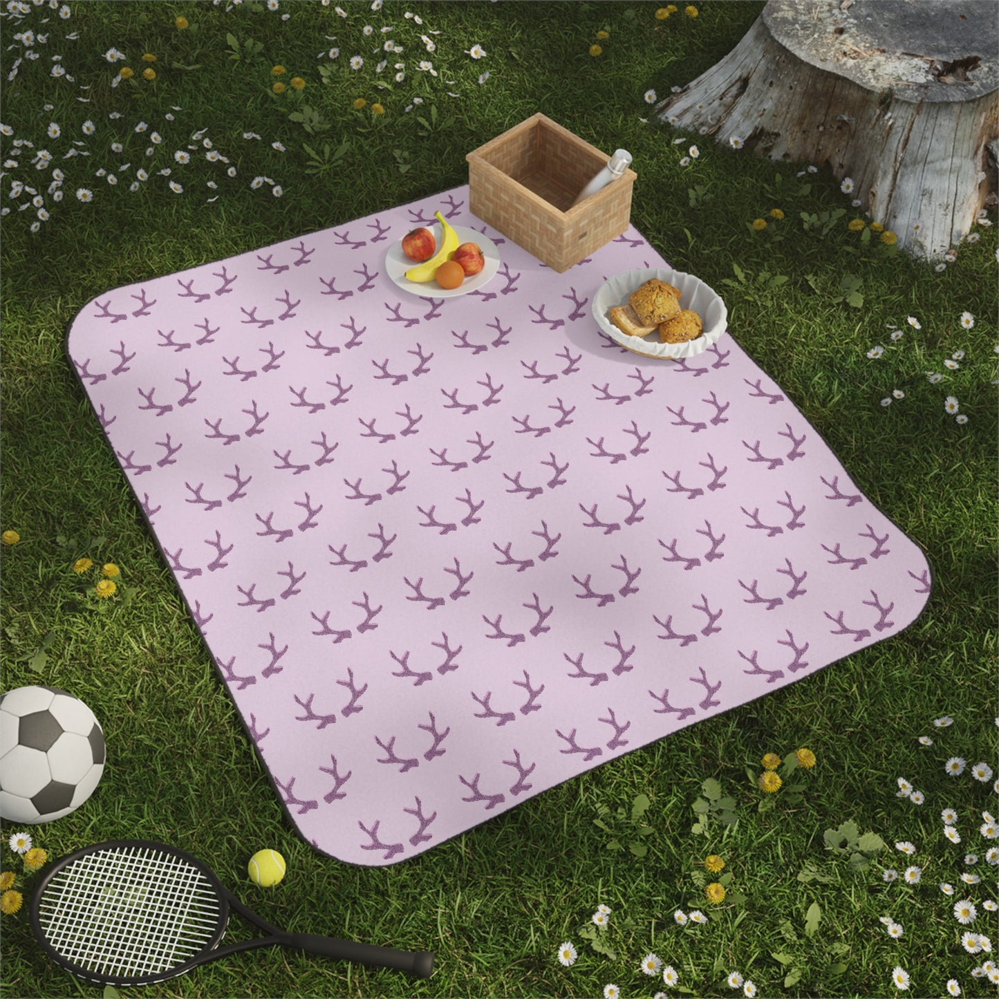 Purple Antlers Picnic Blanket
