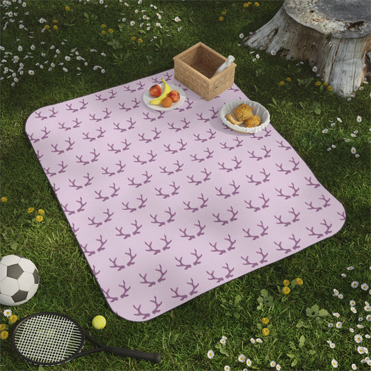 Purple Antlers Picnic Blanket