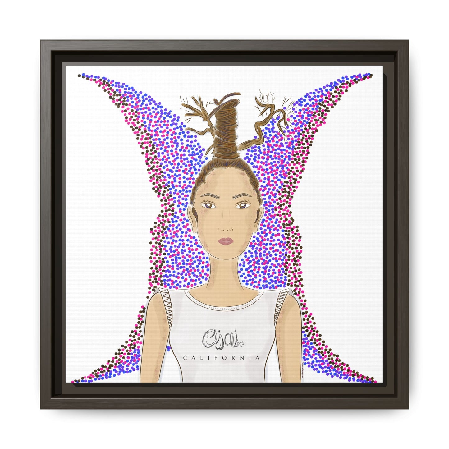 No.9 Girl with the Oak Tree Branches Framed Canvas Art Print