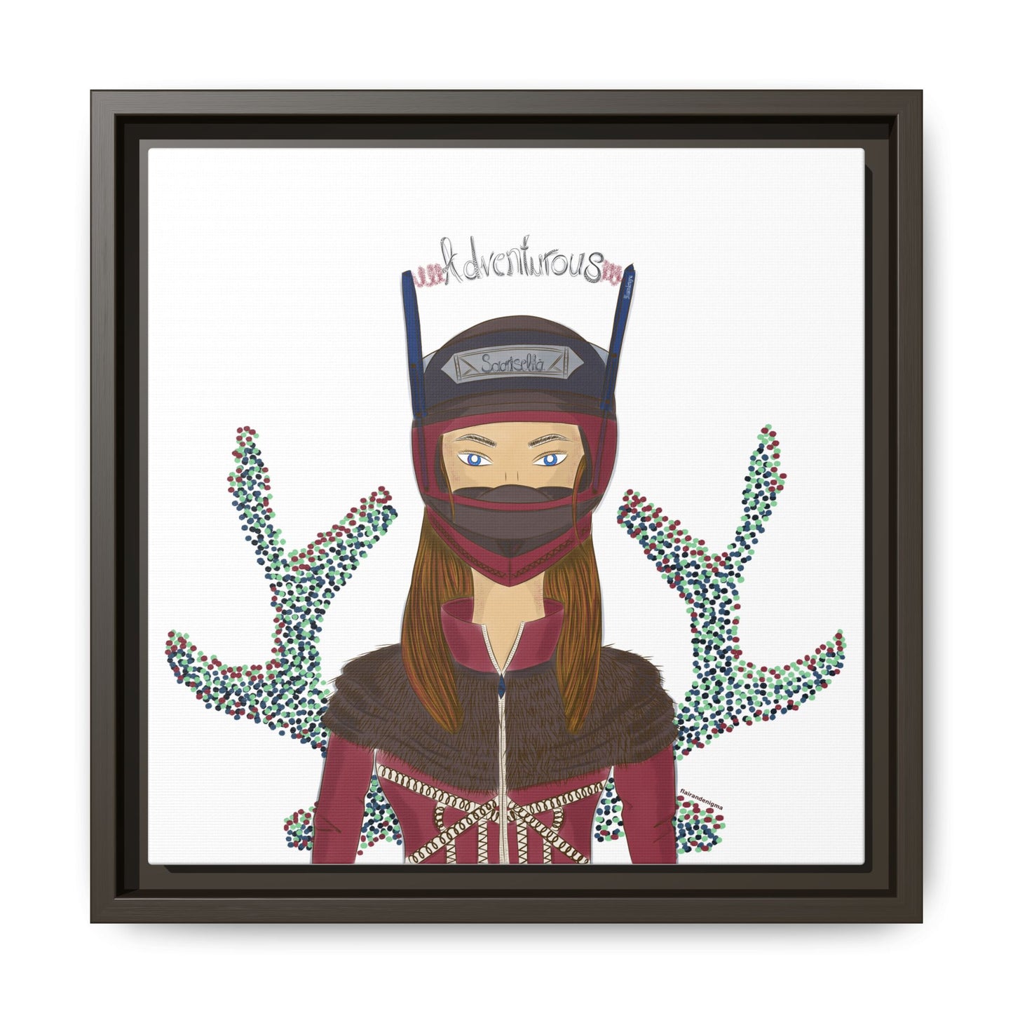 No.21 Girl with the Adventurous Helmet Framed Canvas Art Print