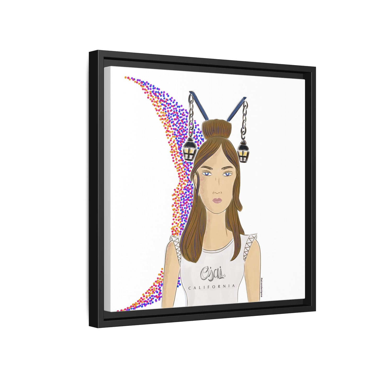No.1 Girl with the Lanterns Framed Canvas Art Print
