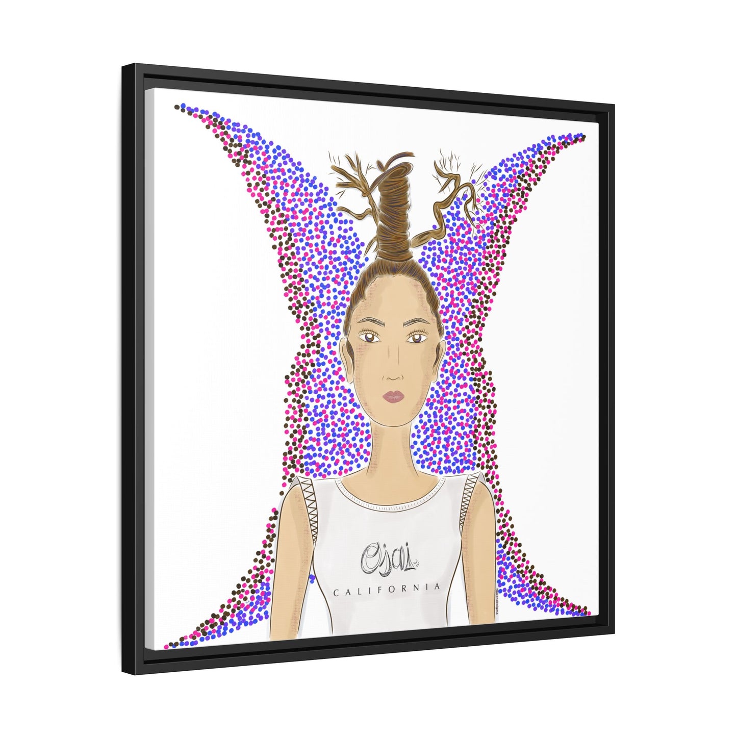 No.9 Girl with the Oak Tree Branches Framed Canvas Art Print