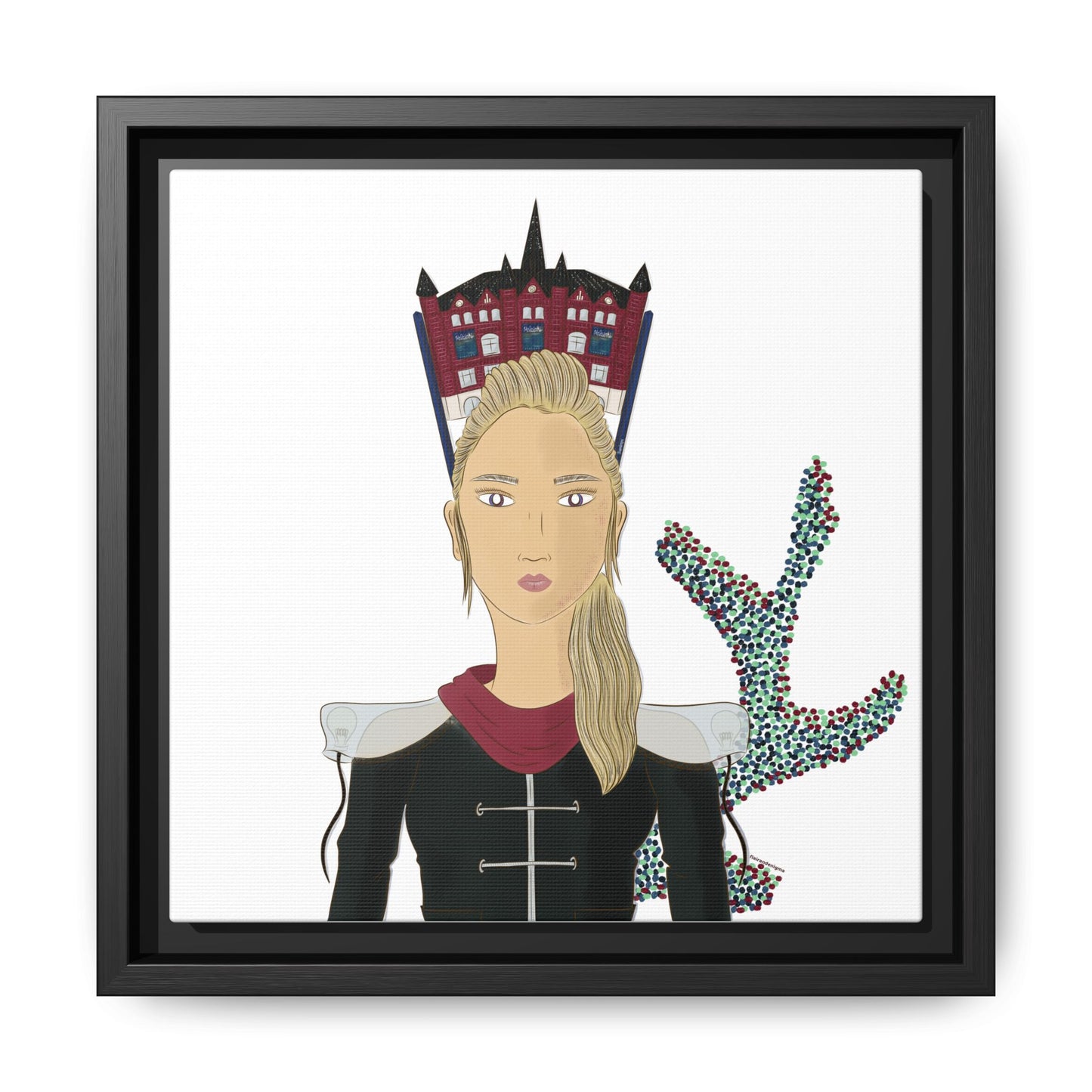 No.32 Girl with the Design Museum Framed Canvas Art Print