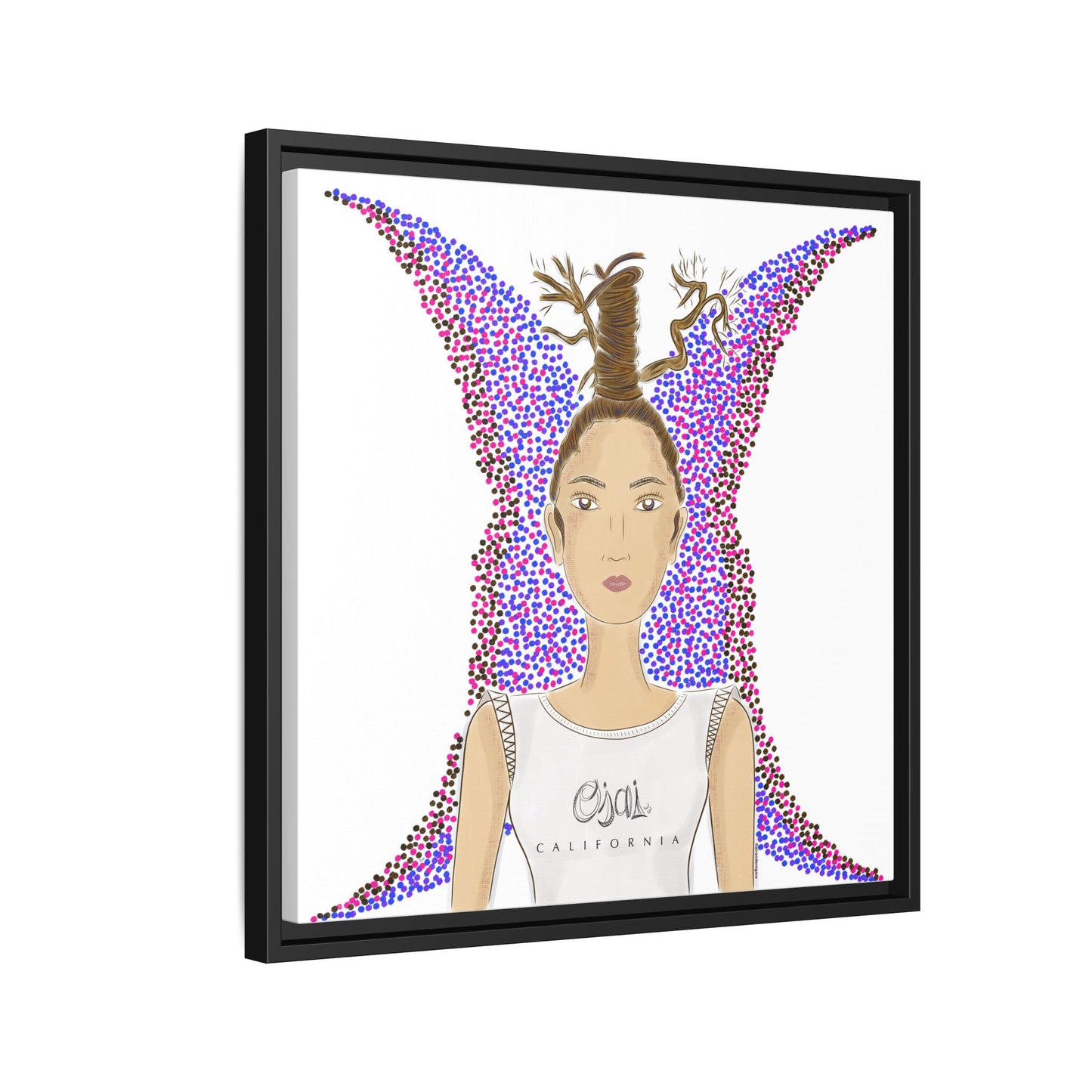 No.9 Girl with the Oak Tree Branches Framed Canvas Art Print