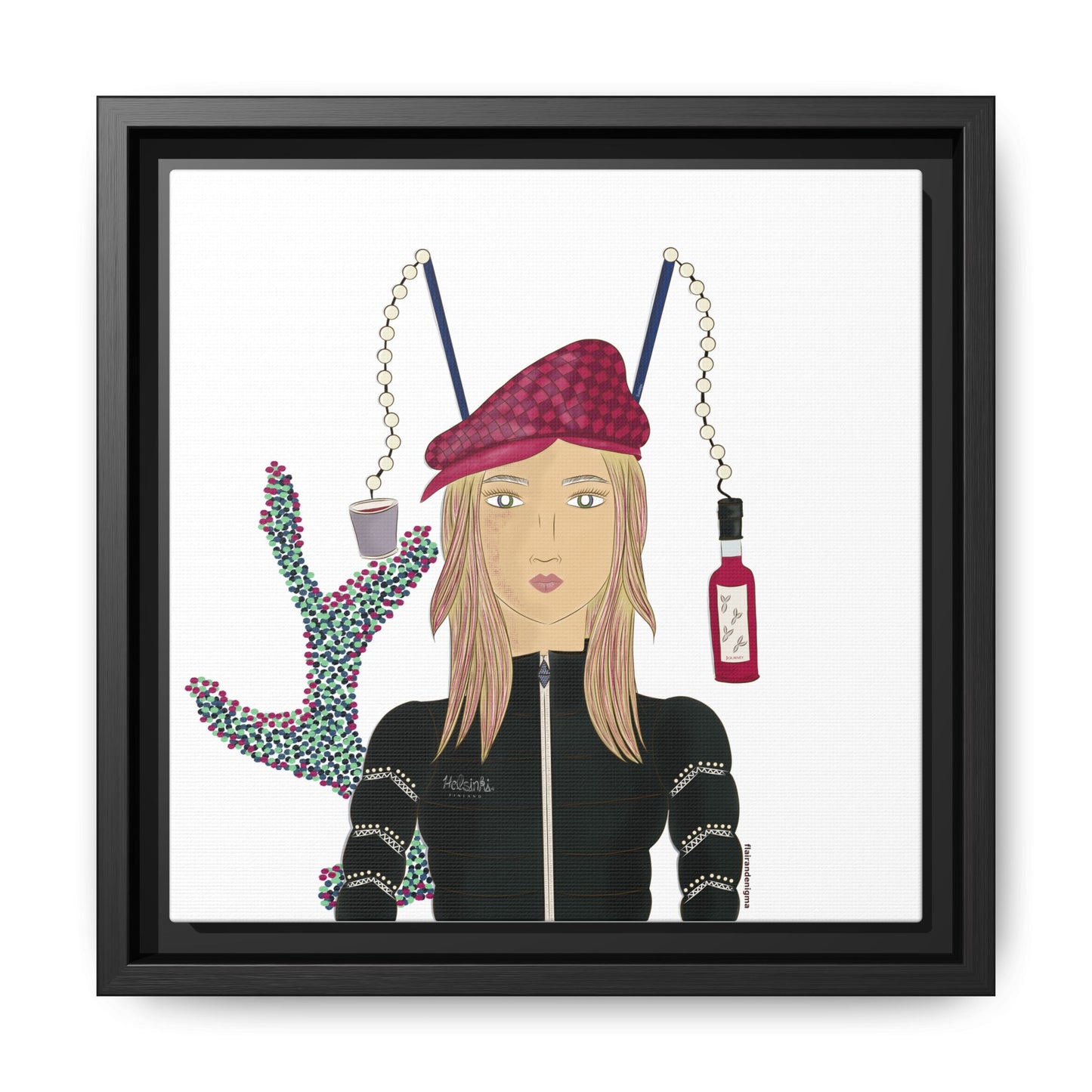 No.34 Girl with the Strawberry Mulled Wine Framed Canvas Art Print