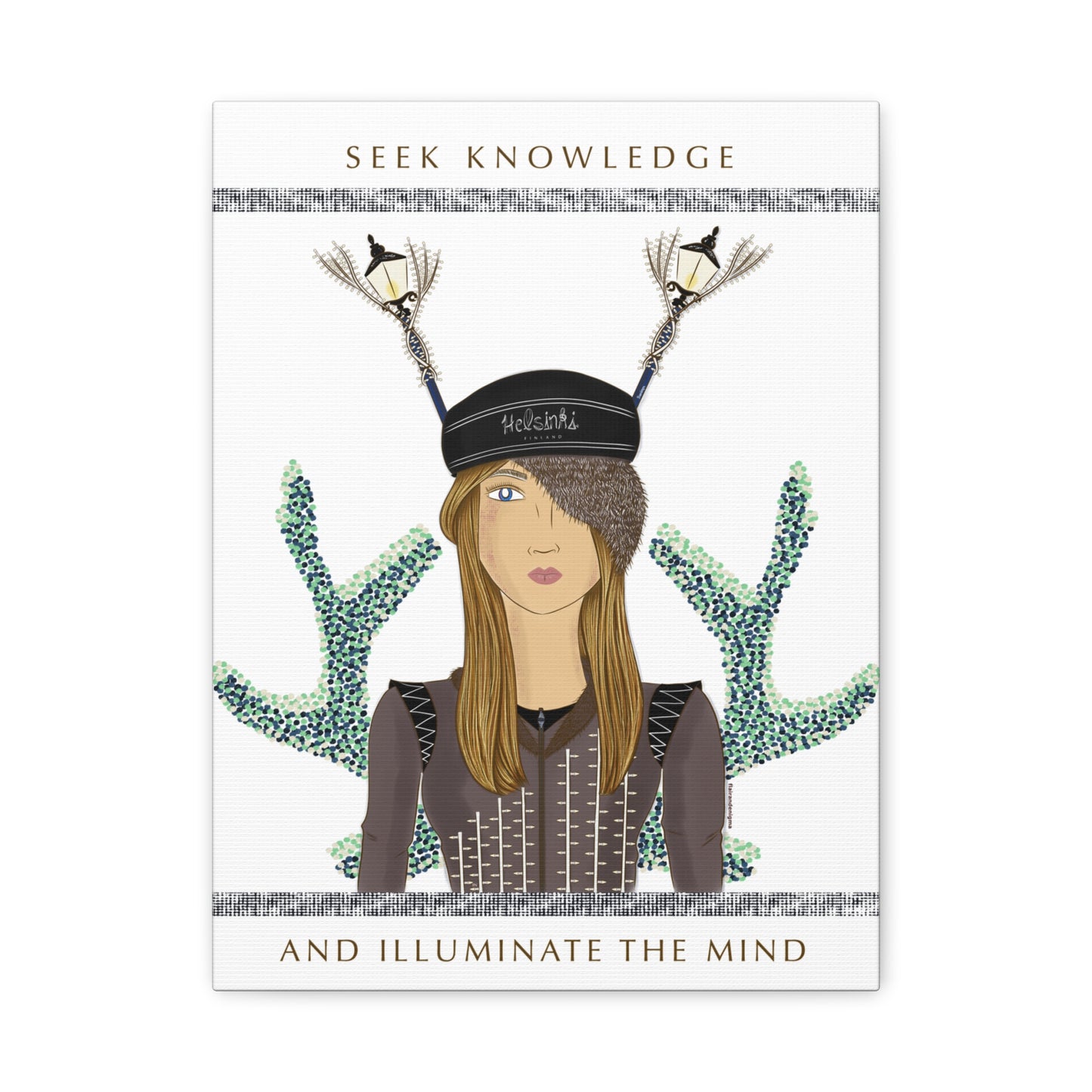 No.33 Girl with the Street Light Lampposts Canvas Art Print