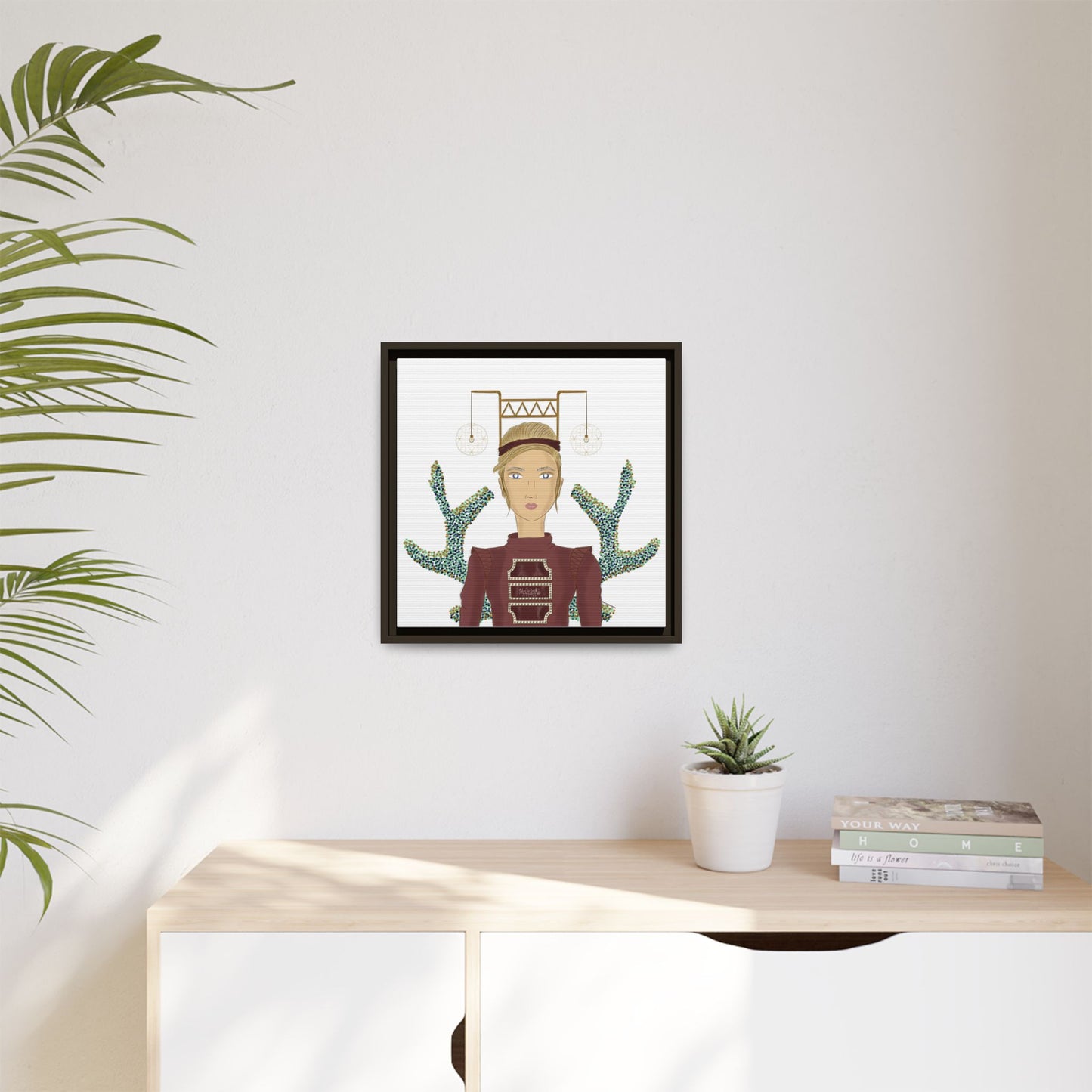 No.36 Girl with the Bar Lights Framed Canvas Art Print