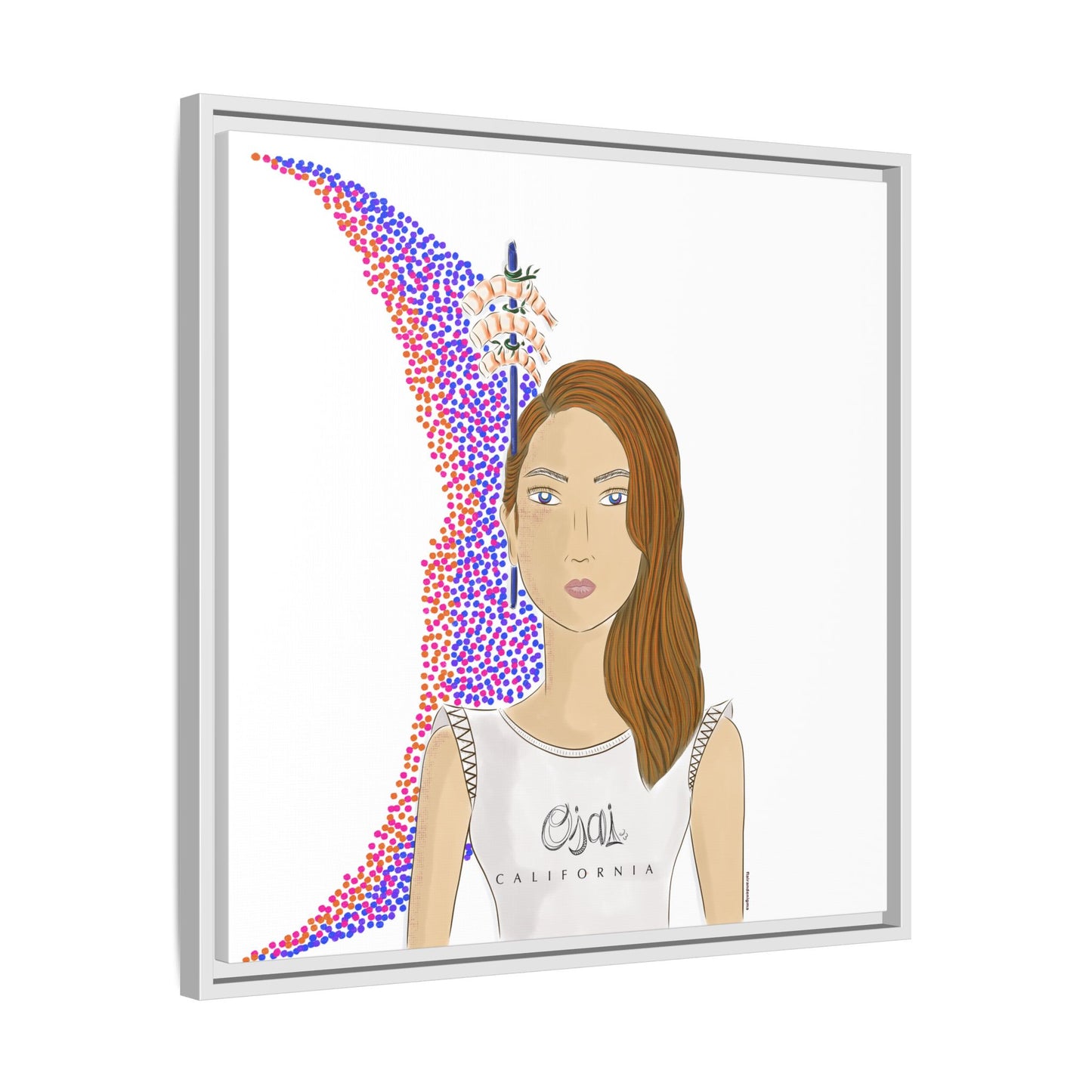 No.10 Girl with the Shrimps Framed Canvas Art Print