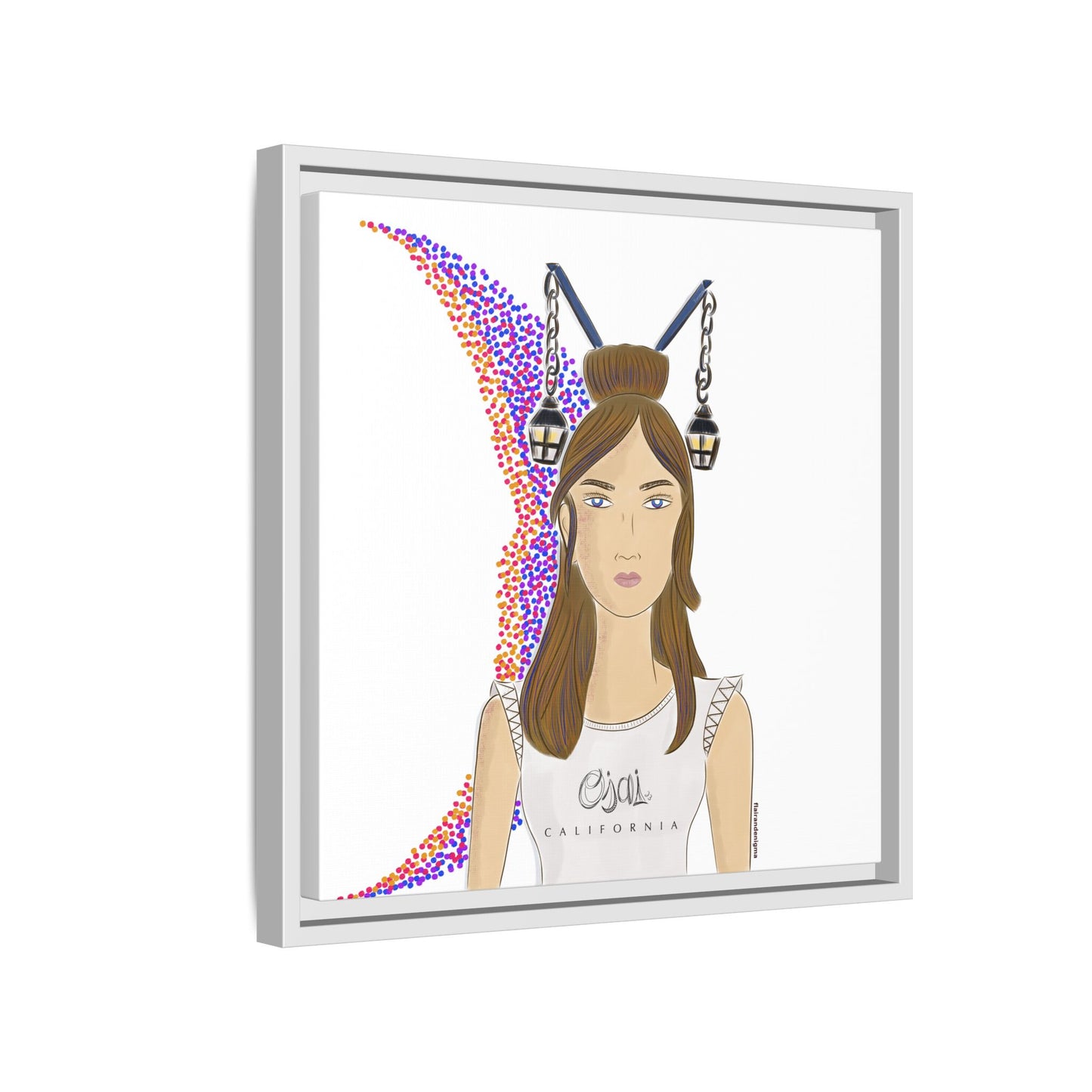 No.1 Girl with the Lanterns Framed Canvas Art Print