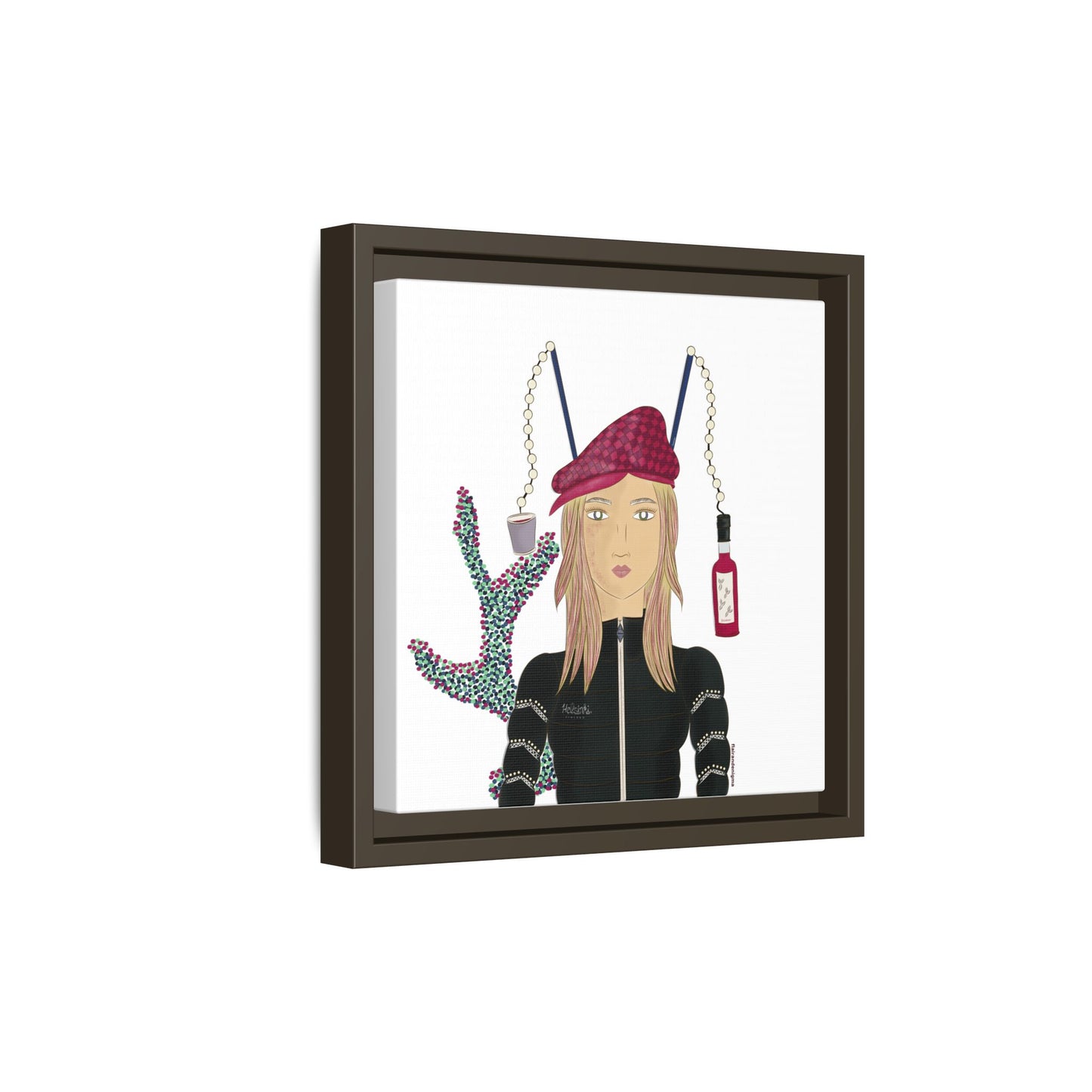 No.34 Girl with the Strawberry Mulled Wine Framed Canvas Art Print