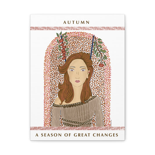 No.44 Girl with the Autumn Apples Canvas Art Print