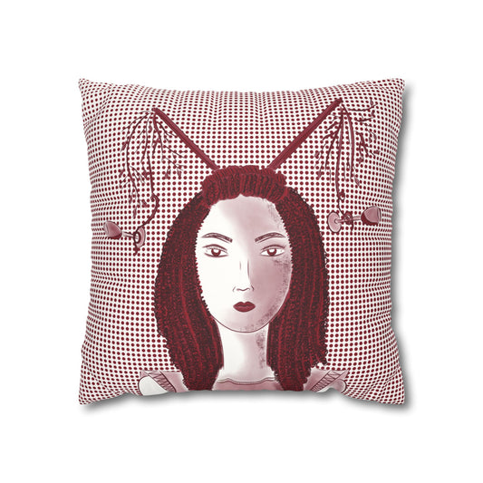 Red Wine Glasses Suede Square Pillow Cover