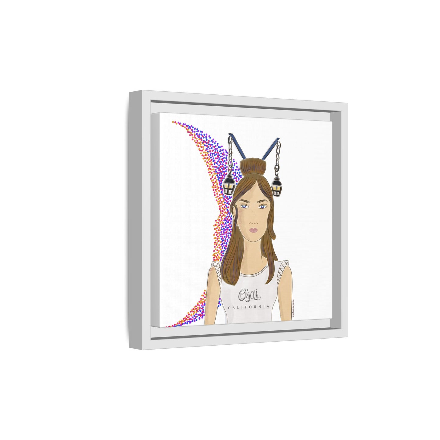No.1 Girl with the Lanterns Framed Canvas Art Print