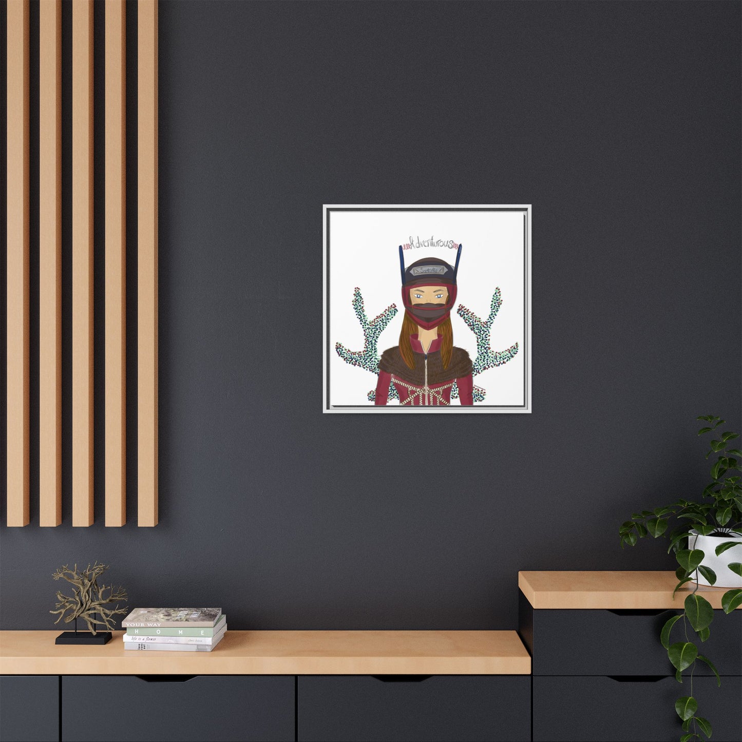 No.21 Girl with the Adventurous Helmet Framed Canvas Art Print
