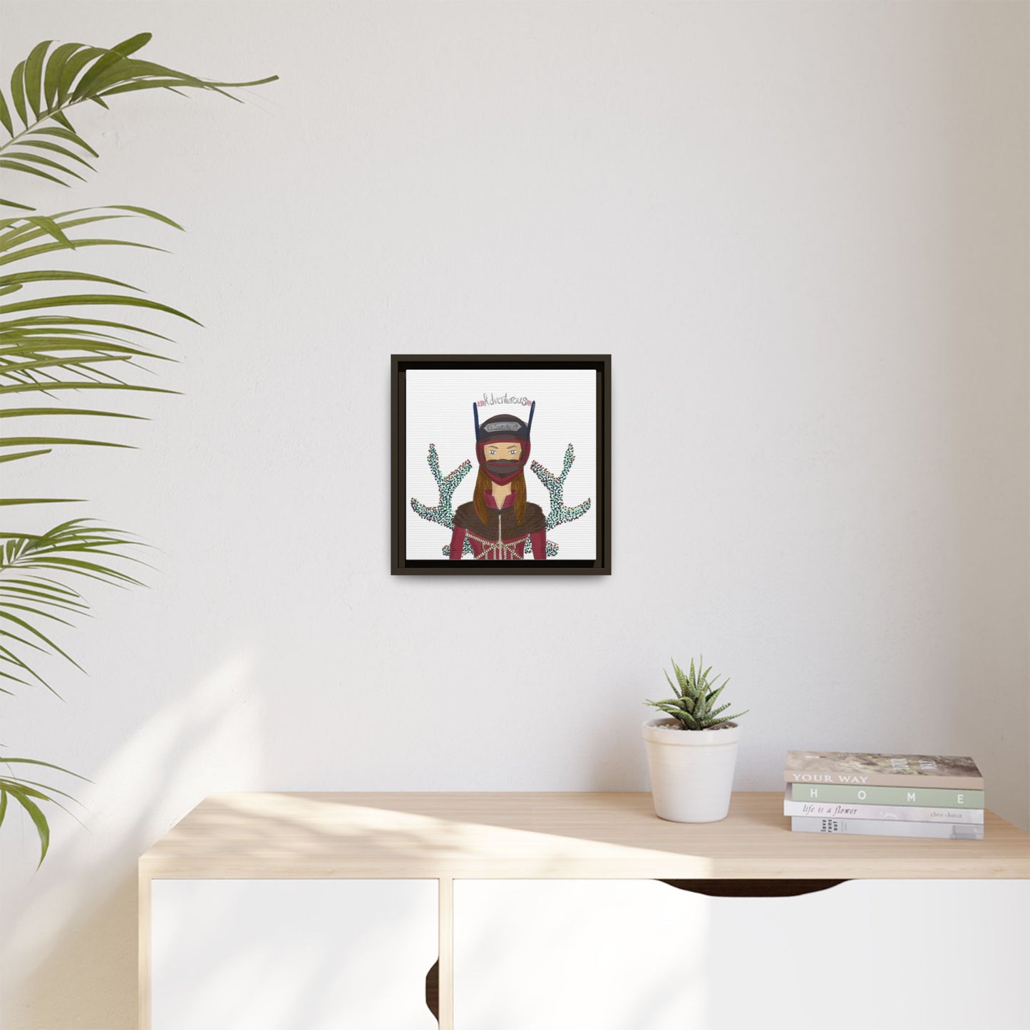 No.21 Girl with the Adventurous Helmet Framed Canvas Art Print