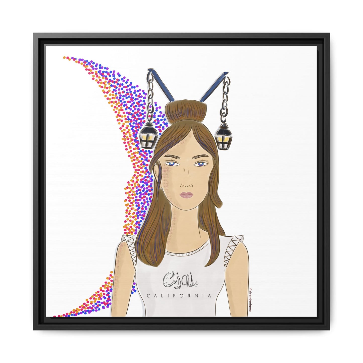 No.1 Girl with the Lanterns Framed Canvas Art Print