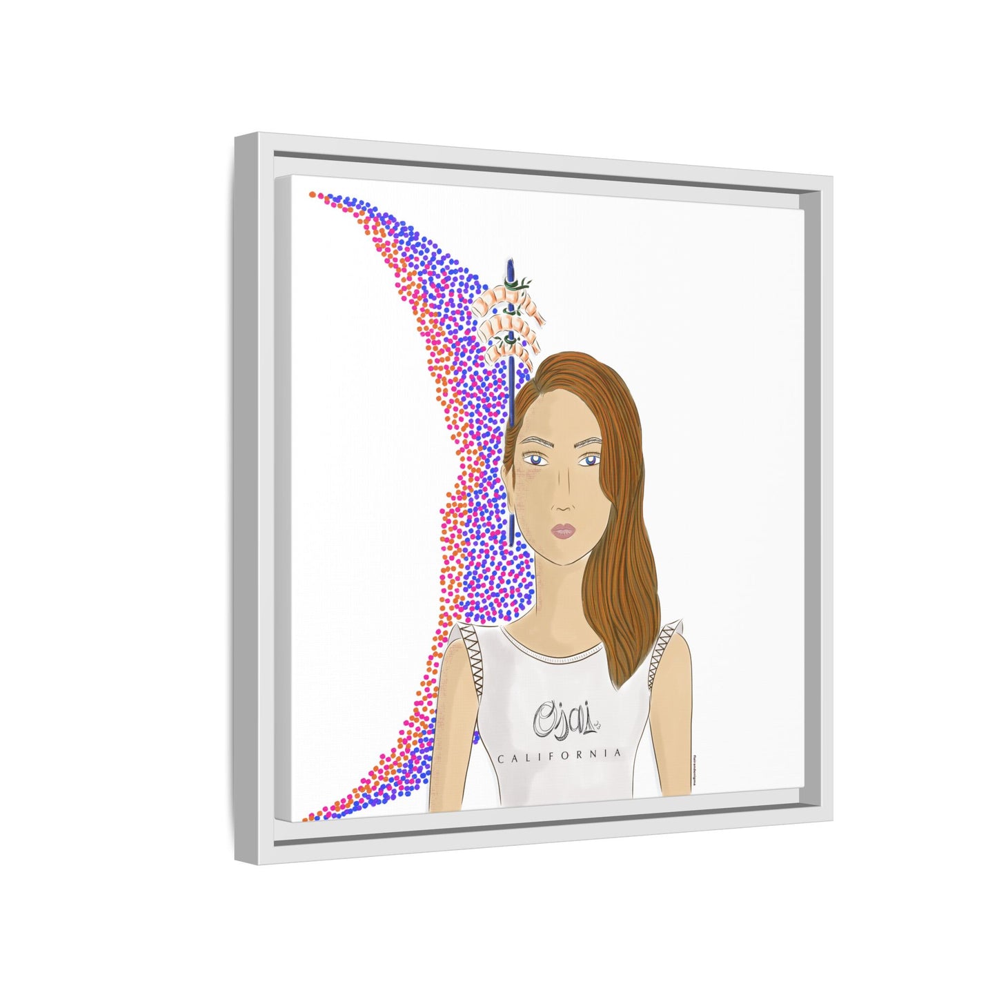 No.10 Girl with the Shrimps Framed Canvas Art Print