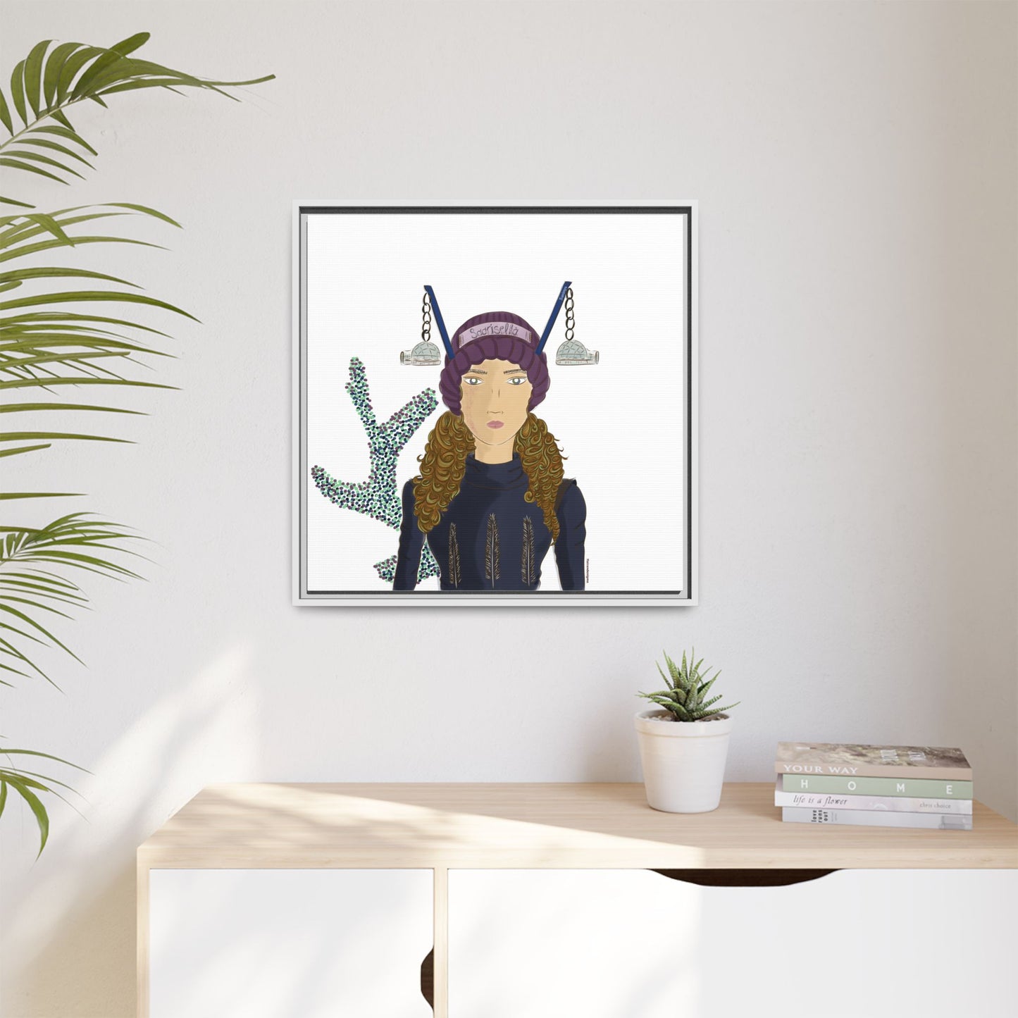 No.19 Girl with the Glass Igloos Framed Canvas Art Print